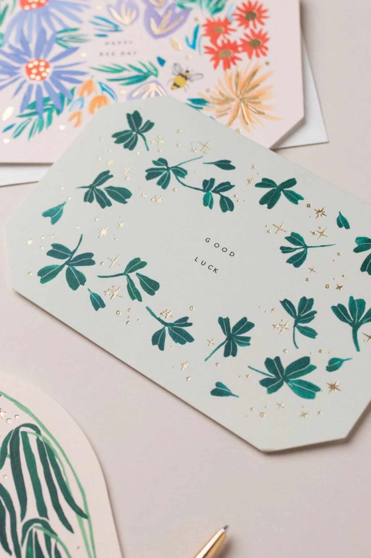 Good Luck Die Cut Foiled Card - Image 2