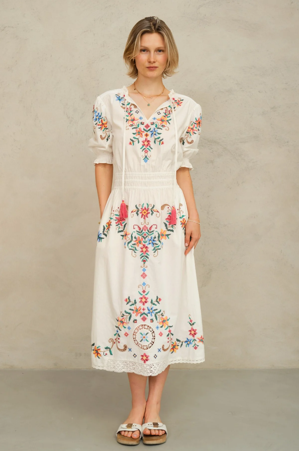 Gracie Emb Midi Dress Multi - Image 2