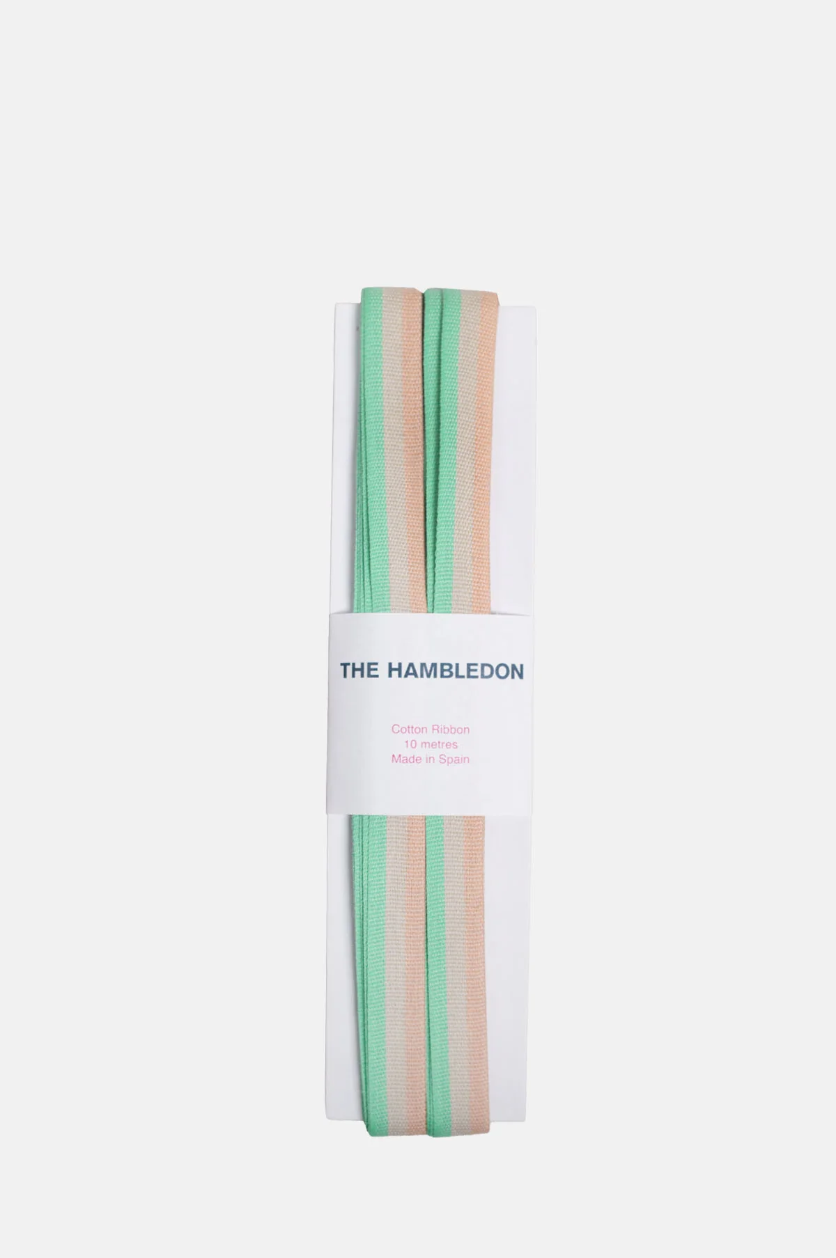 Green Tricolor Cotton Ribbon 15mm x 10m