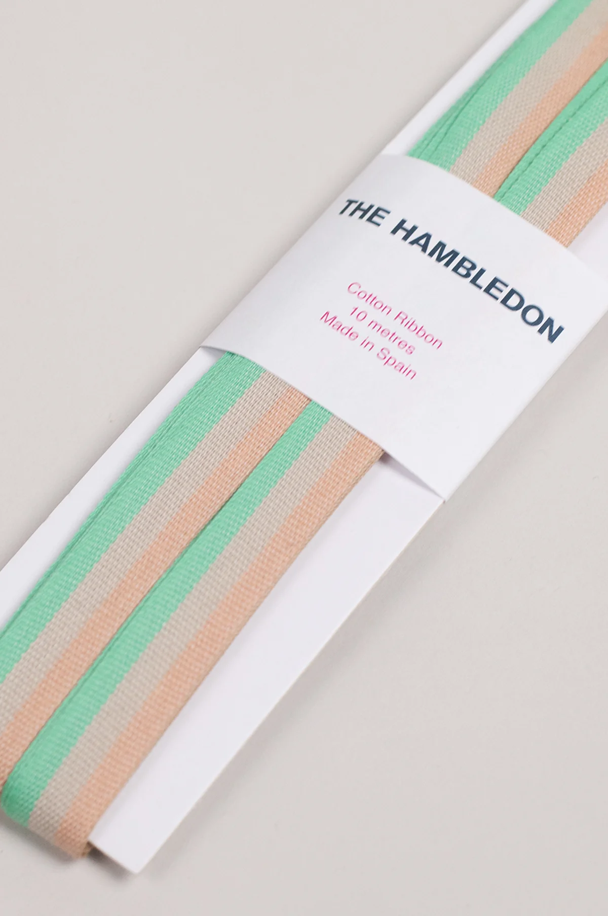 Green Tricolor Cotton Ribbon 15mm x 10m - Image 2