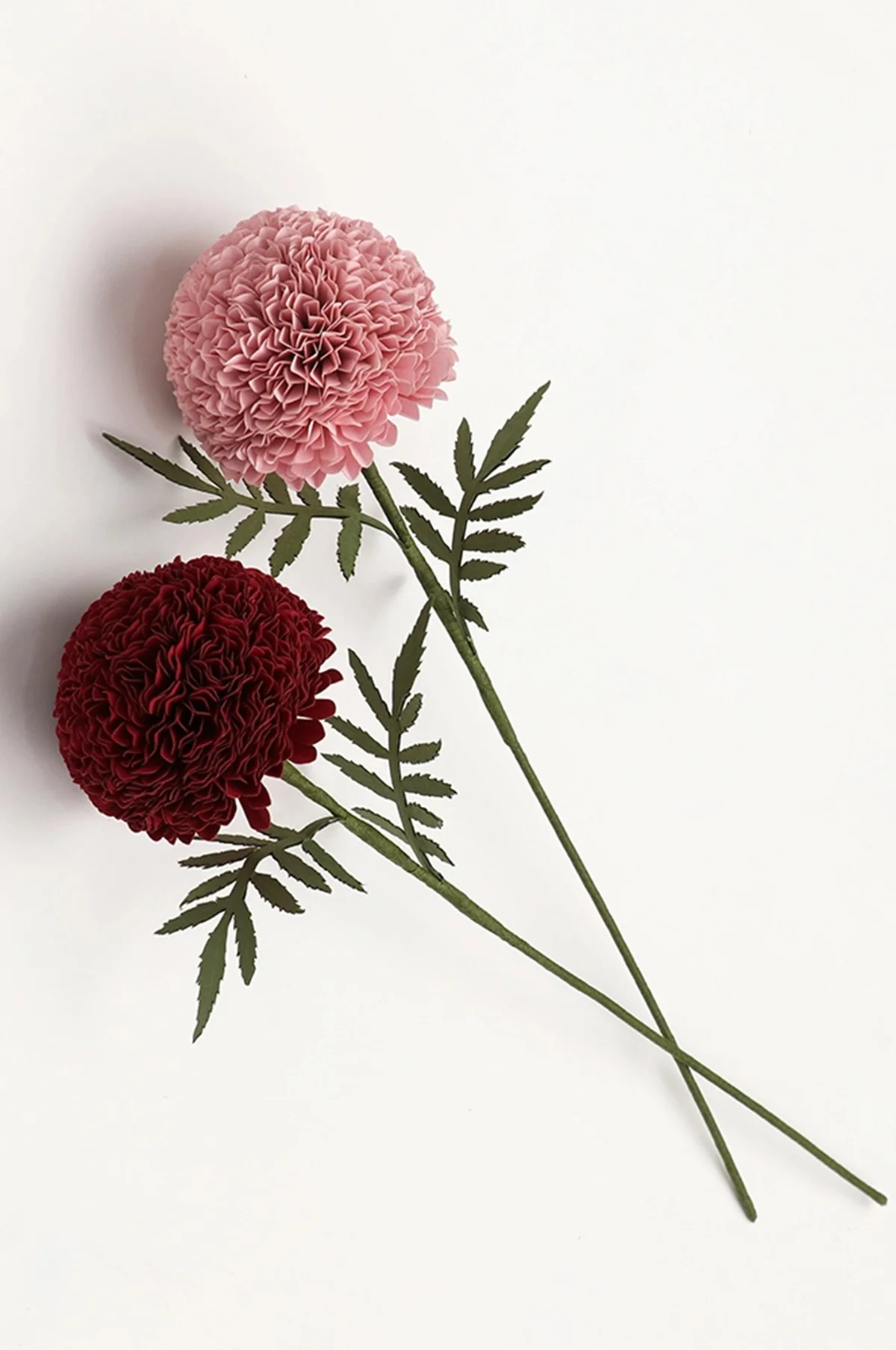 Handmade Paper Flower Stem Maroon - Image 3