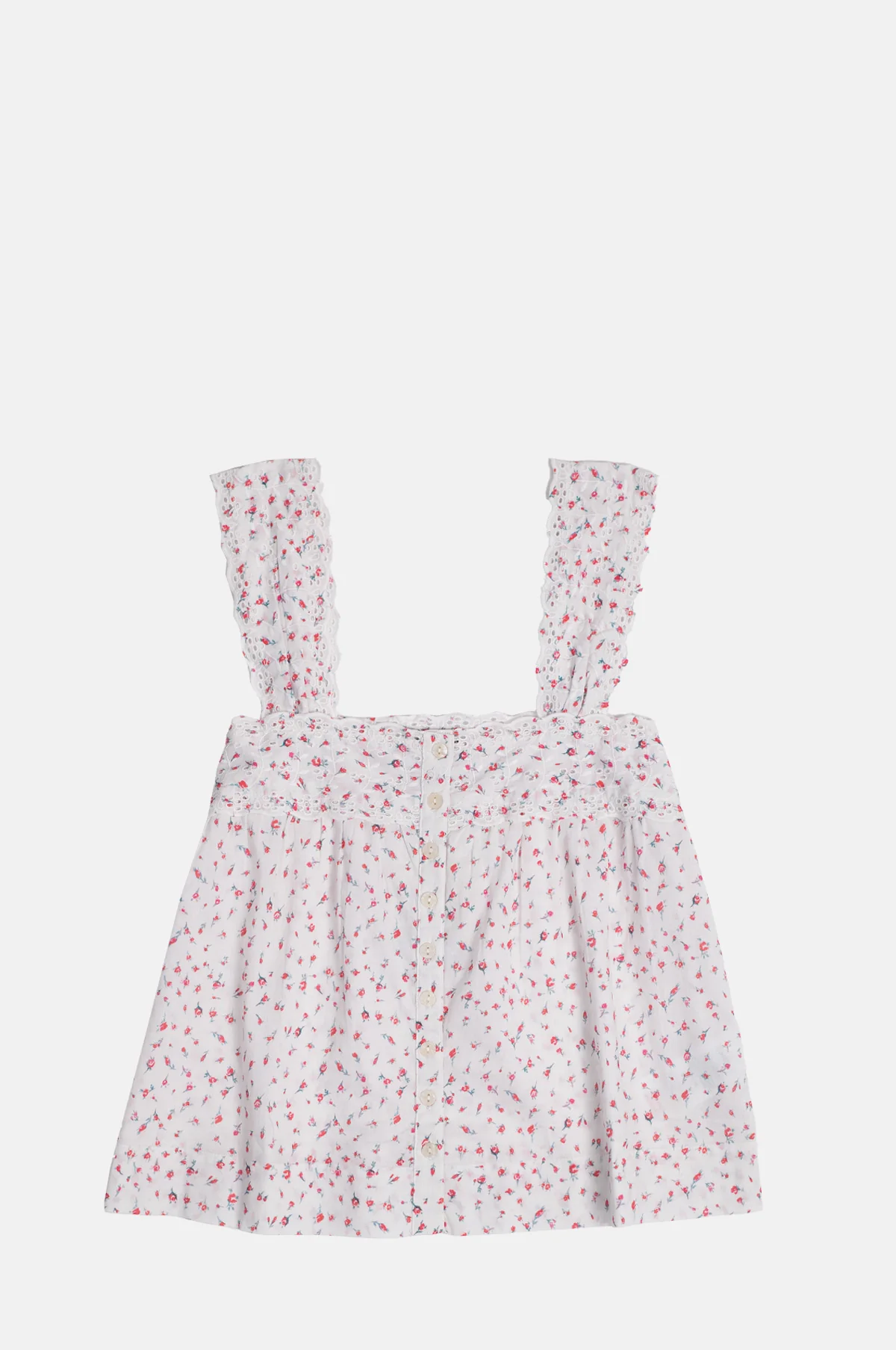 Harrietta Button Through Cami Pink Floral