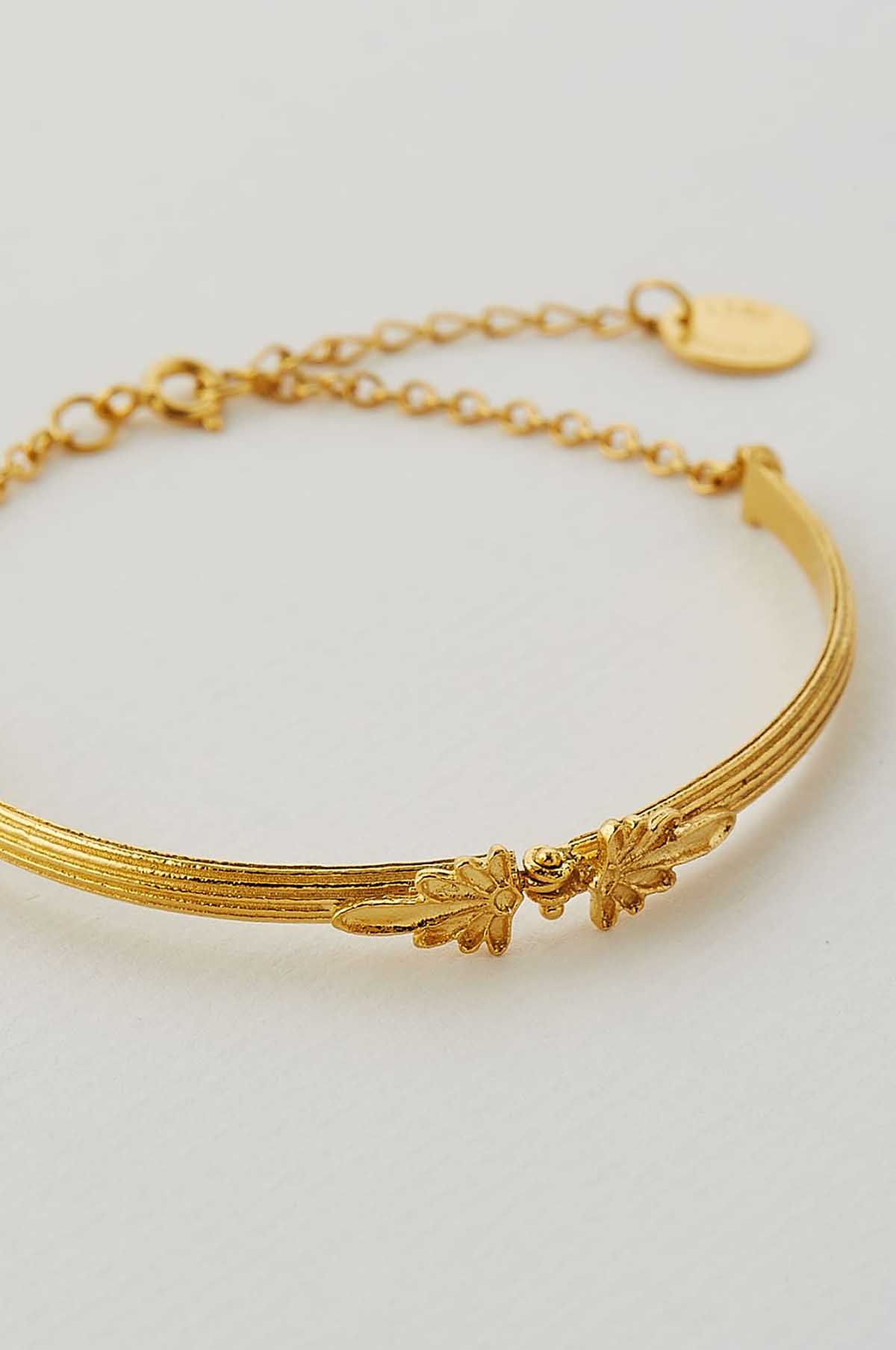 Hinged Column Ornate Bracelet Gold - Image 4