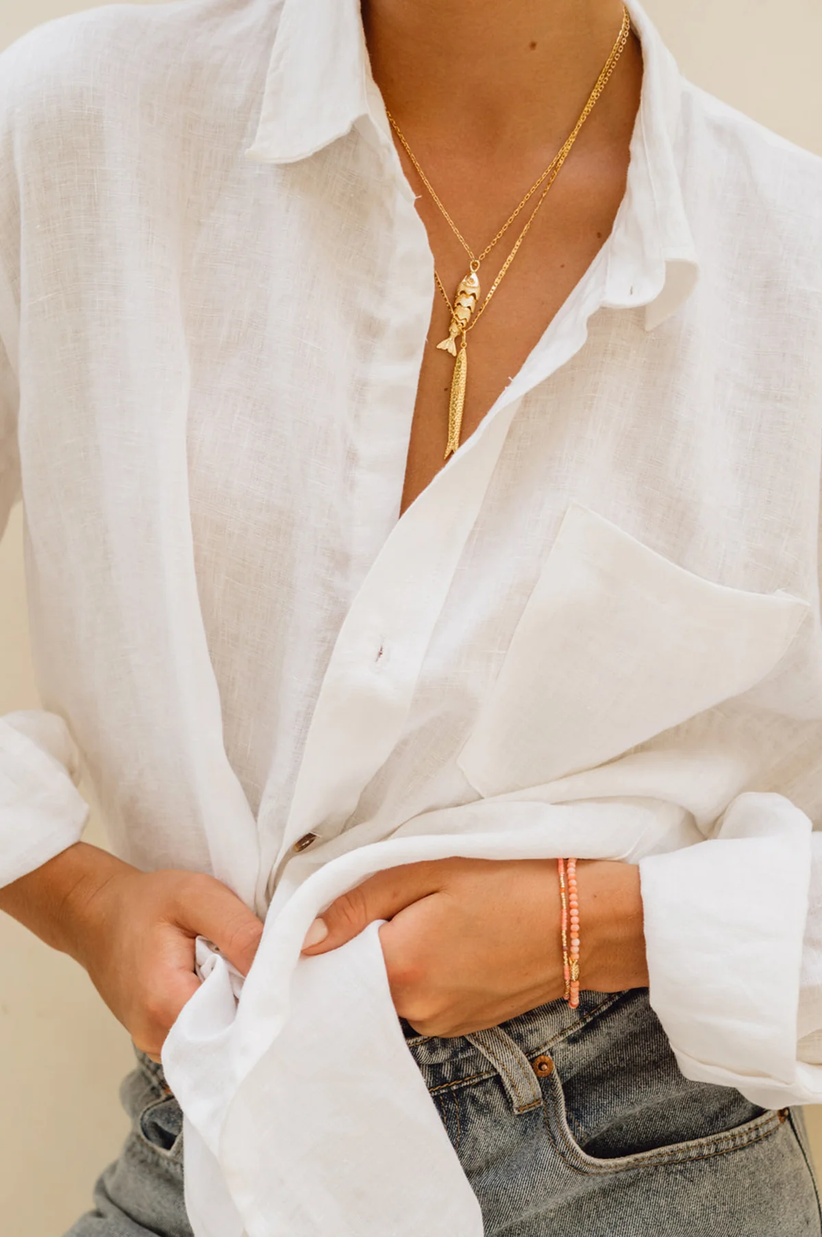 Hippie Fish Gold Necklace - Image 3