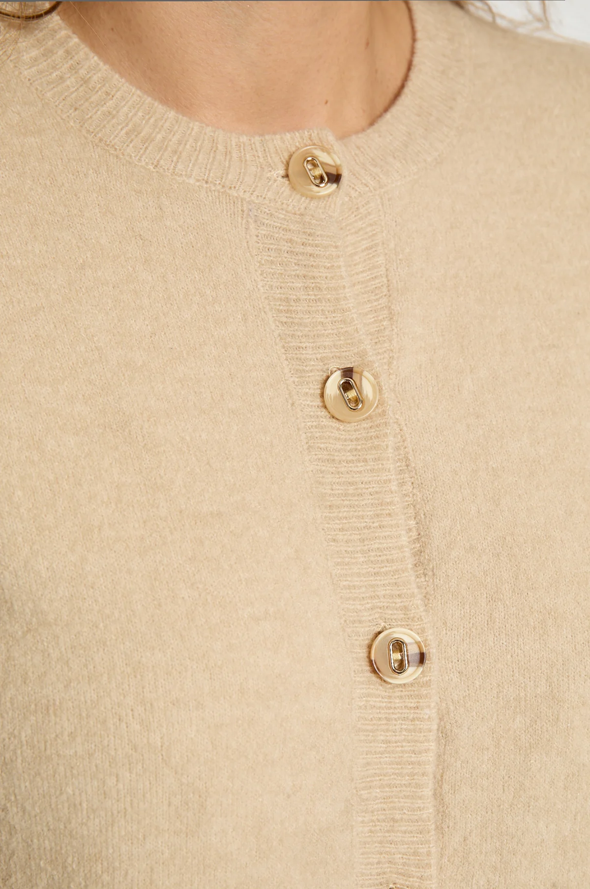 Janna Knit Cardigan Sand Gray Melange - Image 5