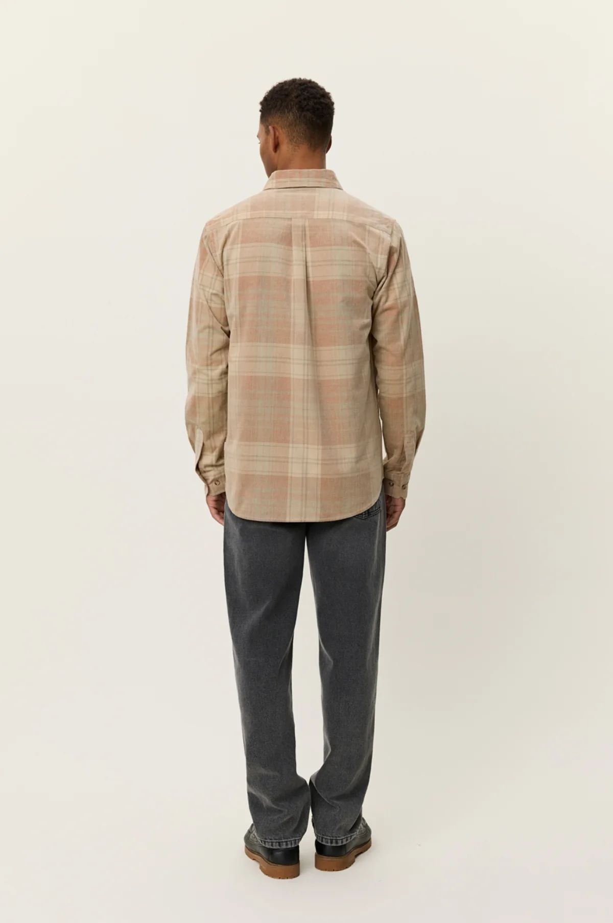 Kash Check Corduroy Shirt Dark Sand - Image 4