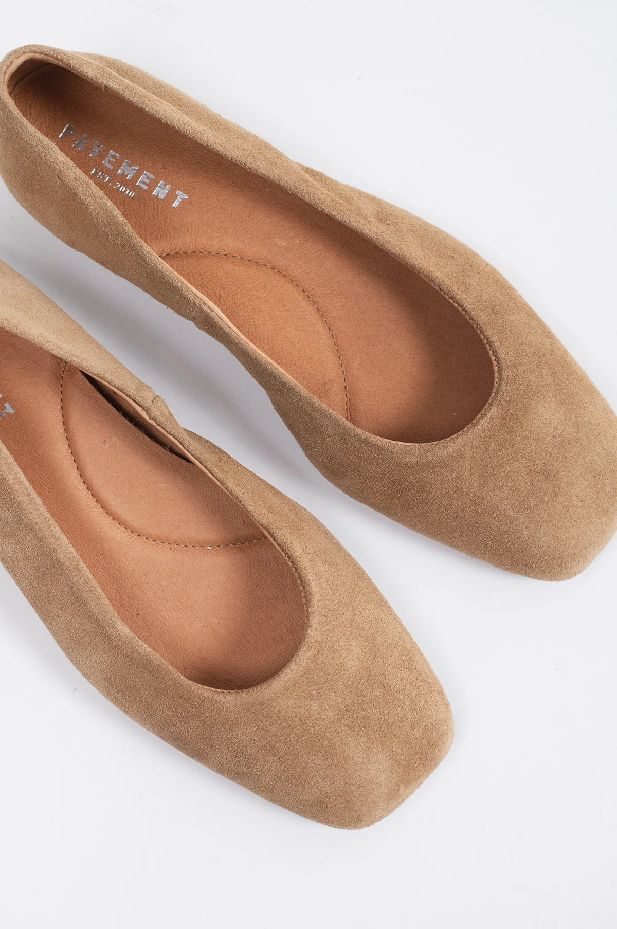 Katie Suede Ballerinas Mushroom - Image 3