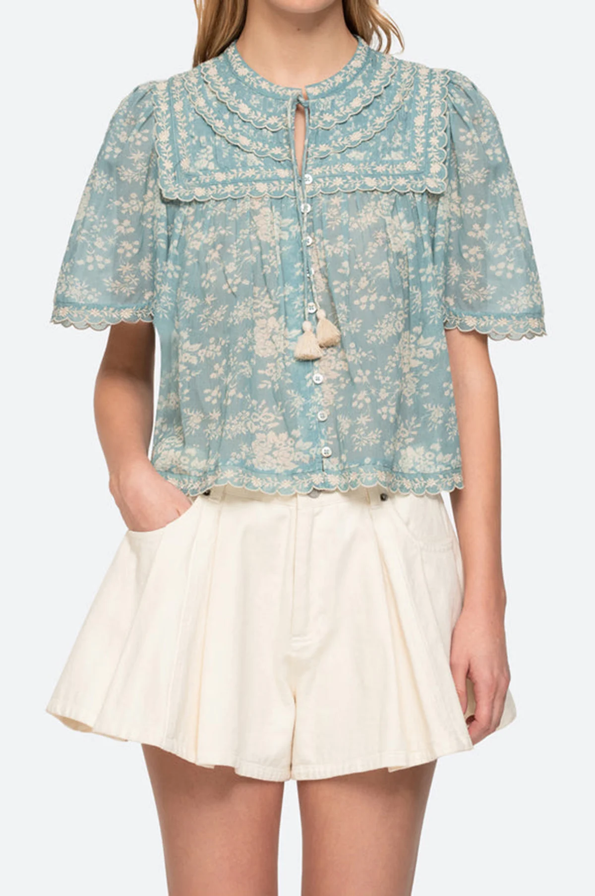 Kirsten Print Top Sky - Image 3