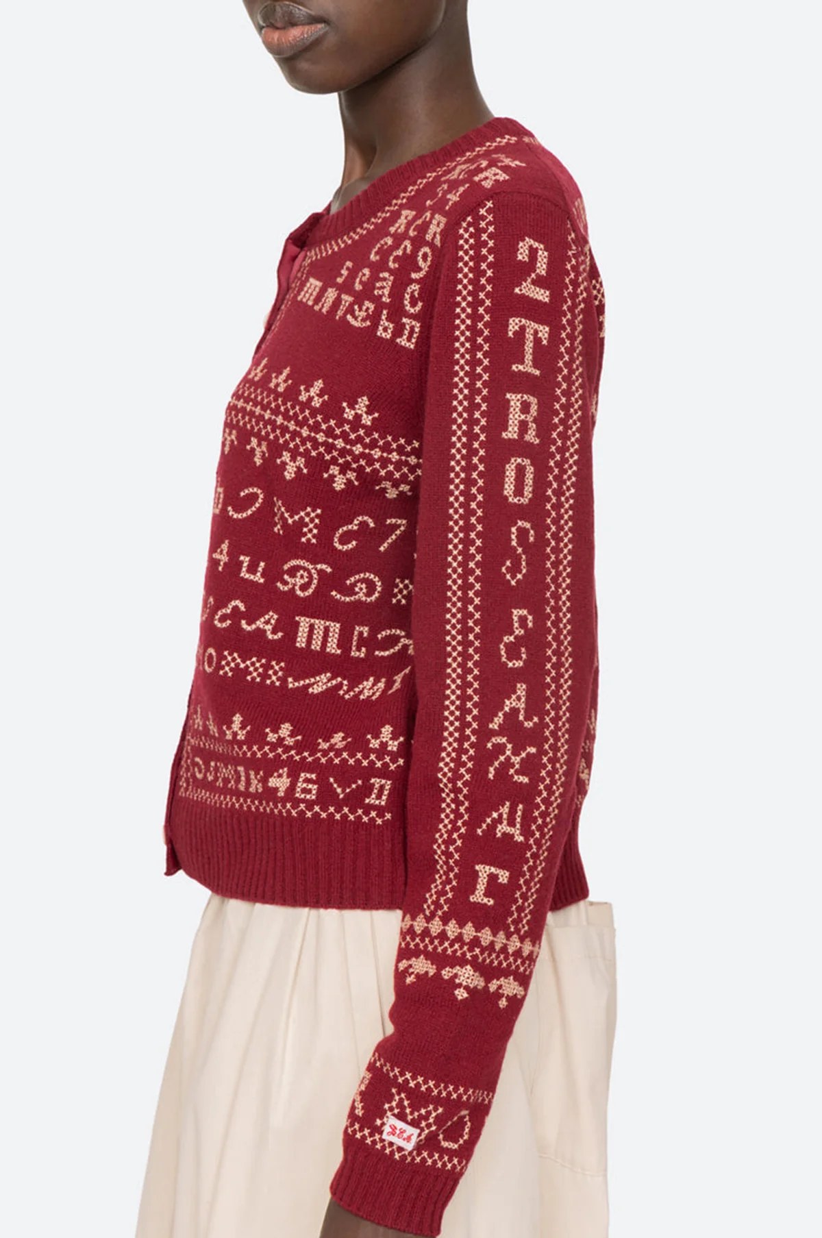 Kit Embroidery Cardigan Burgundy - Image 10