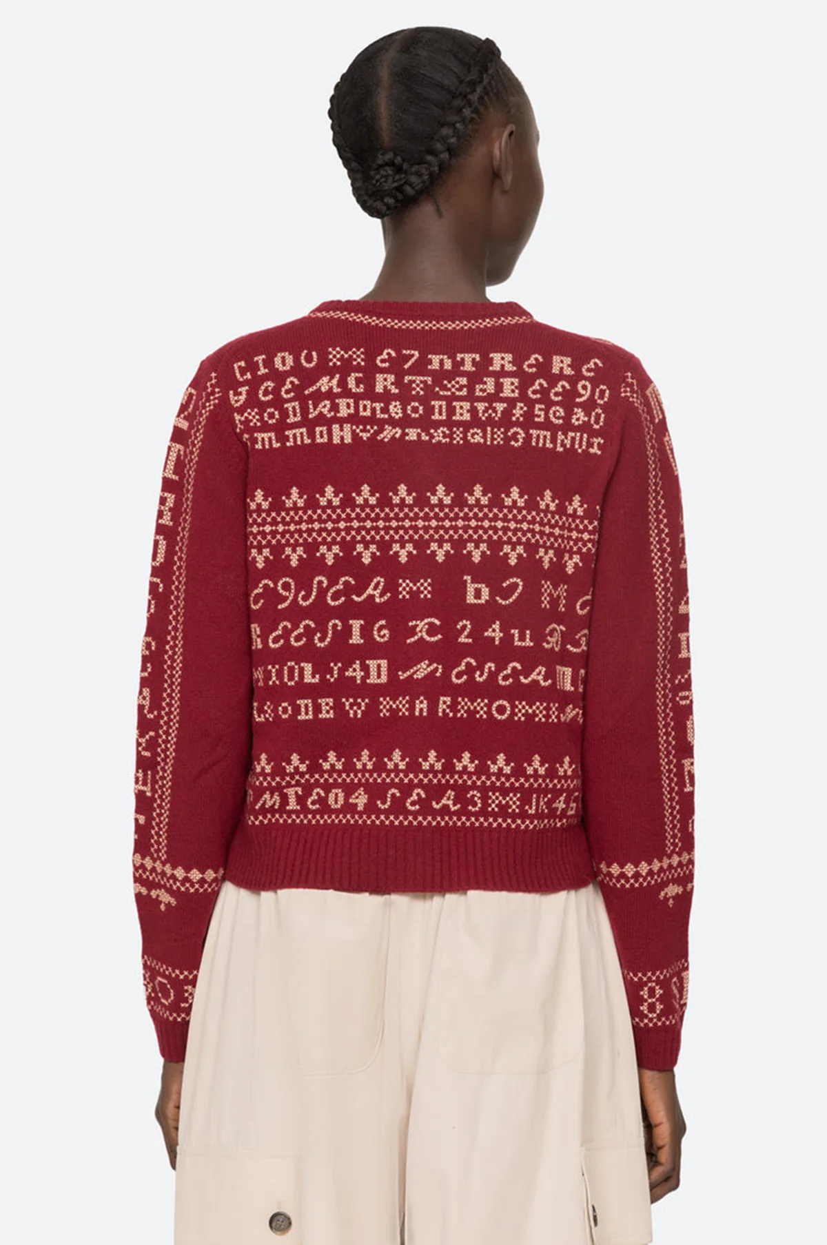 Kit Embroidery Cardigan Burgundy - Image 5