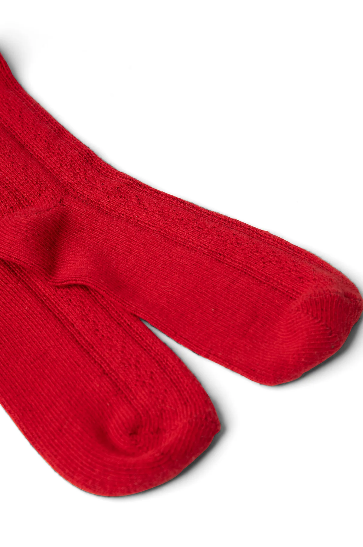 Knee High Pointelle Socks Red - Image 2