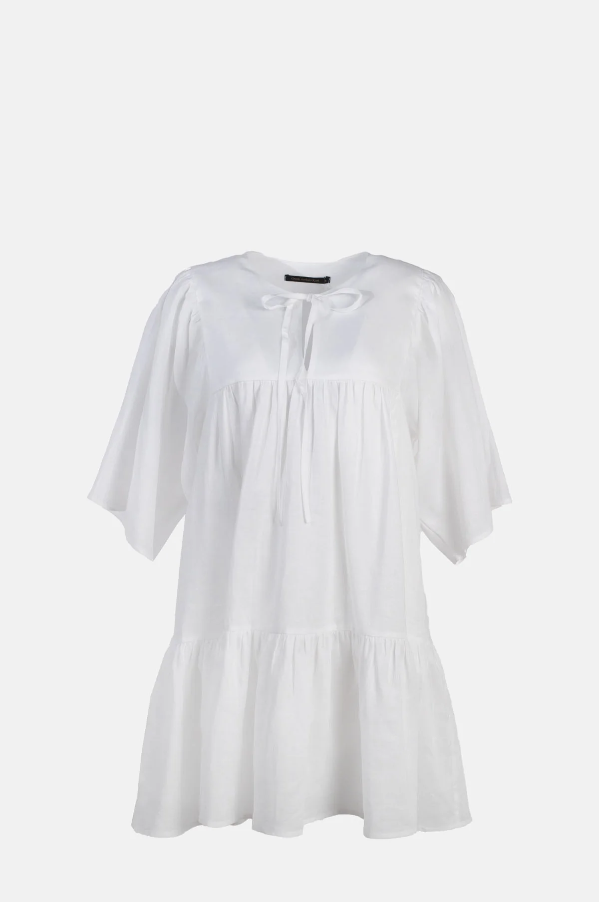 L/S Mini Dress w/Ties White