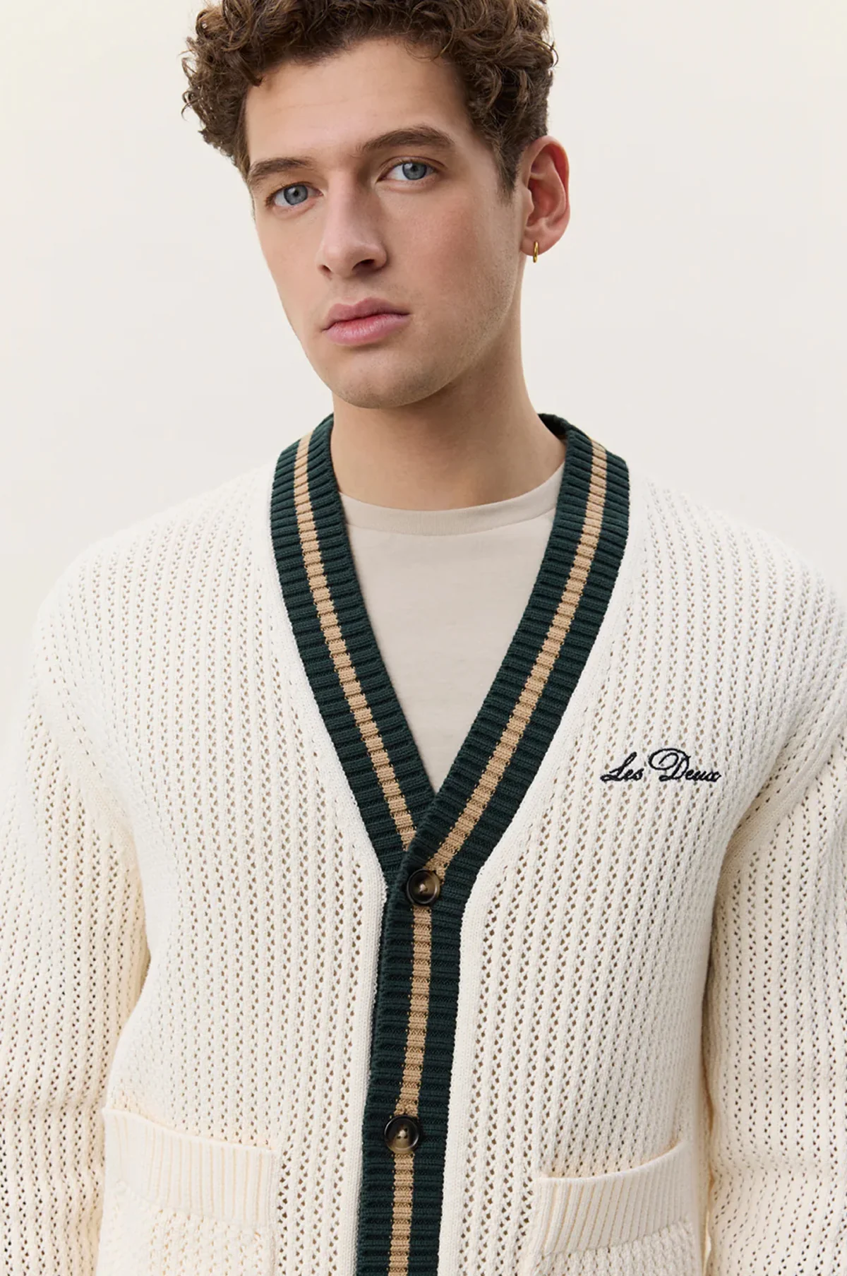 Lace Knitted Cardigan Eggnog White - Image 3