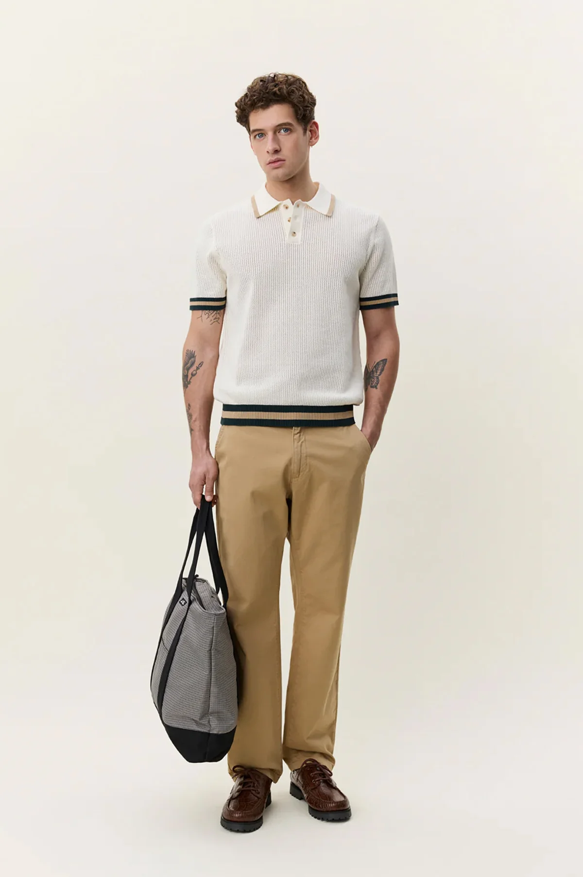 Lace Knitted Polo Eggnog White - Image 2