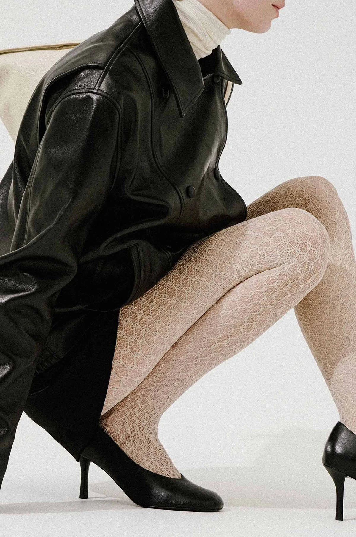 Laura Net Tights Oyster Grey - Image 3