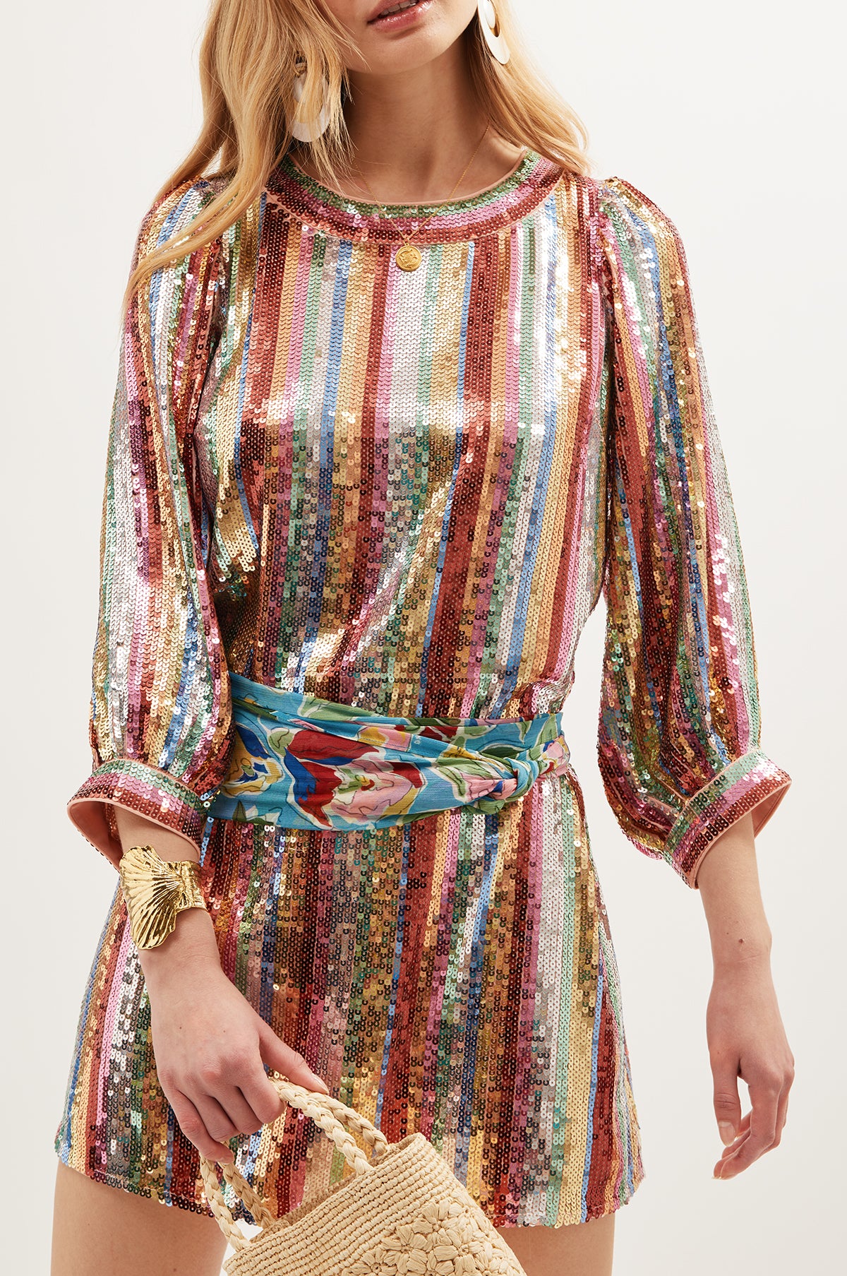 Laurie Dress Dixie Stripe Embellishment Multi - Image 8