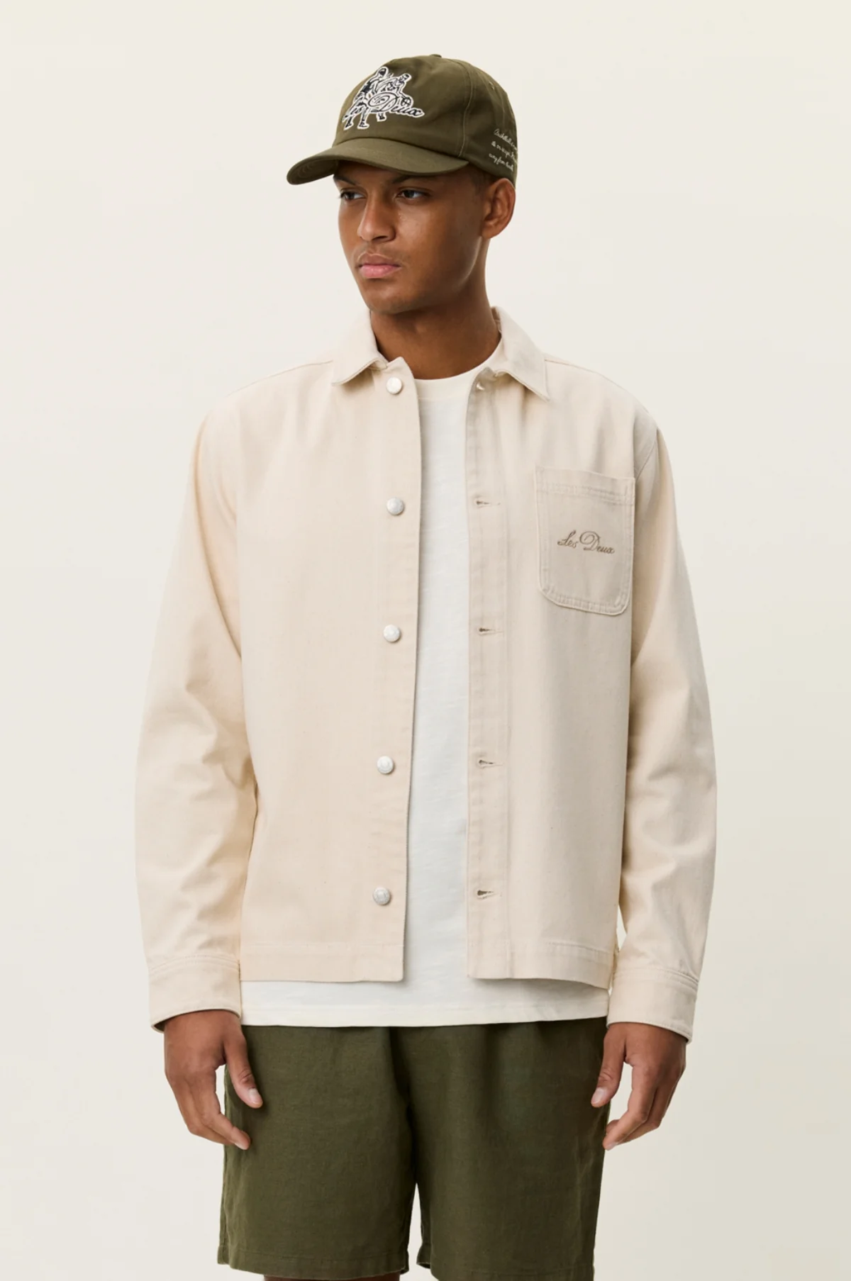 Layton Faience Twill Overshirt Ivory - Image 3