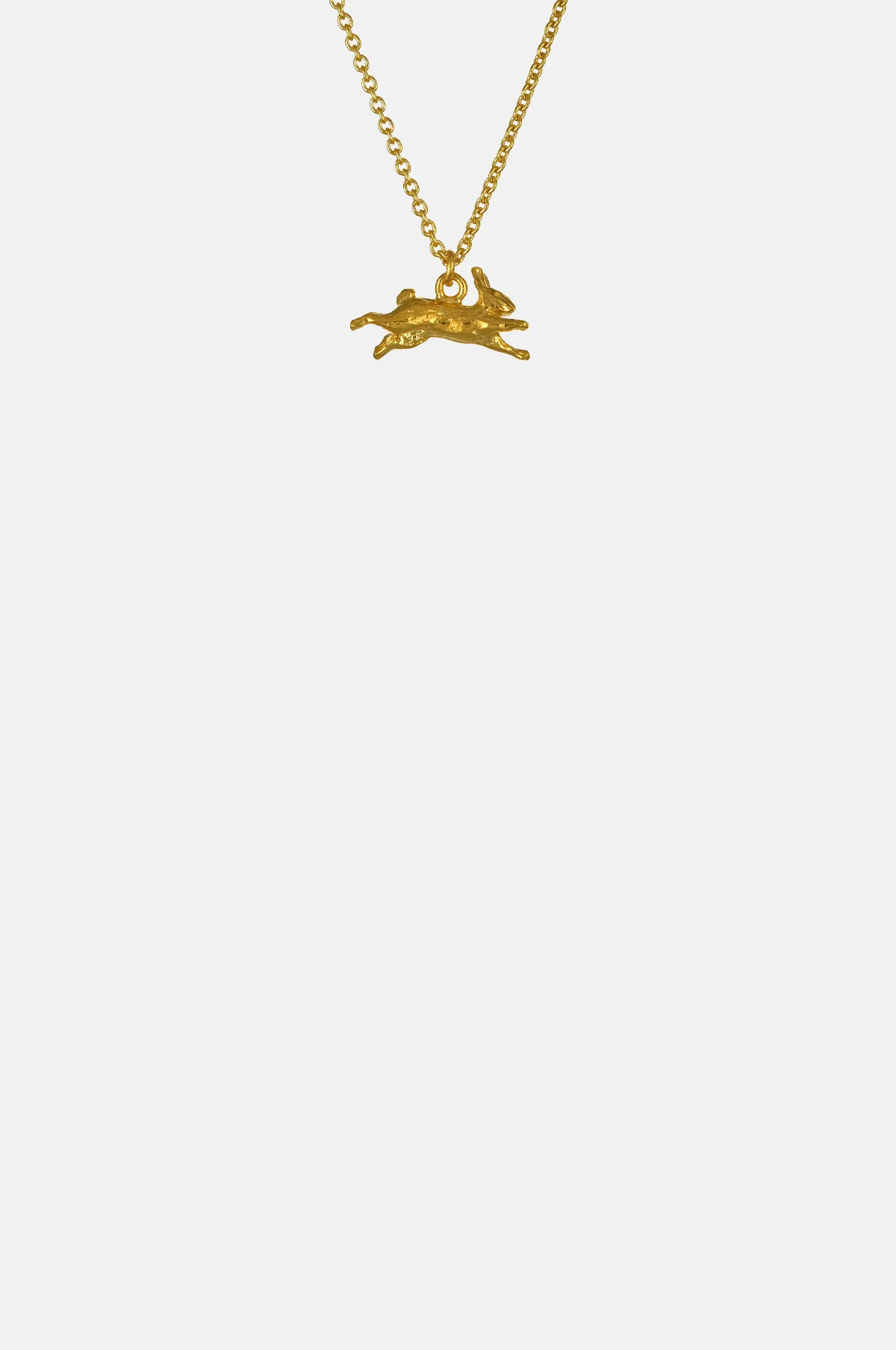 Leaping Rabbit Necklace Gold