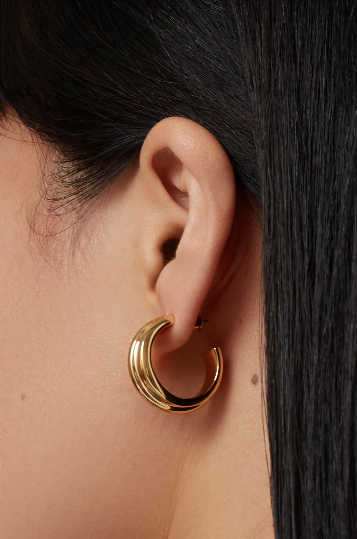 Lennon Gold Hoop Earrings - Image 3