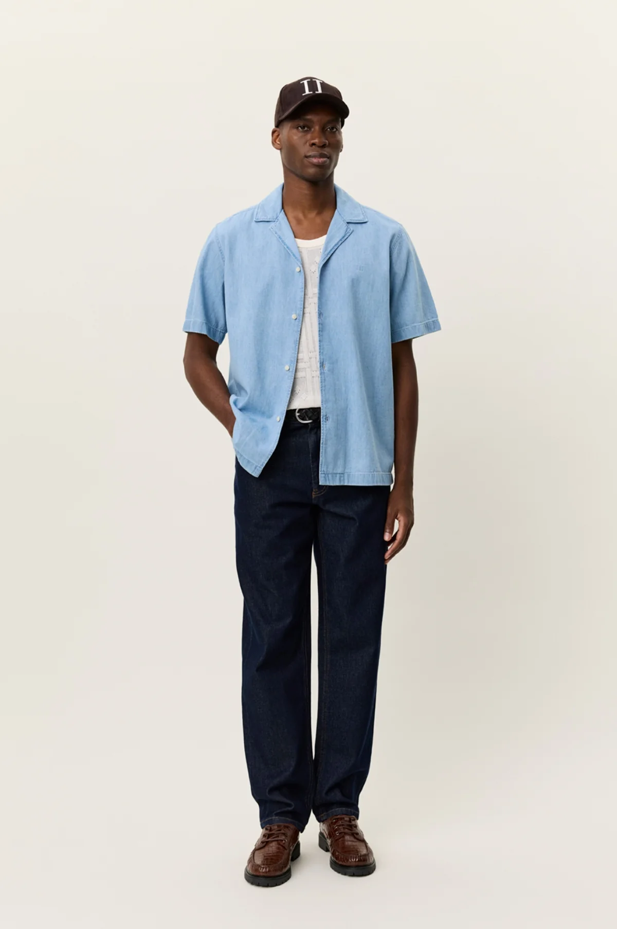 Lesley Denim SS Shirt Light Indigo Wash - Image 5