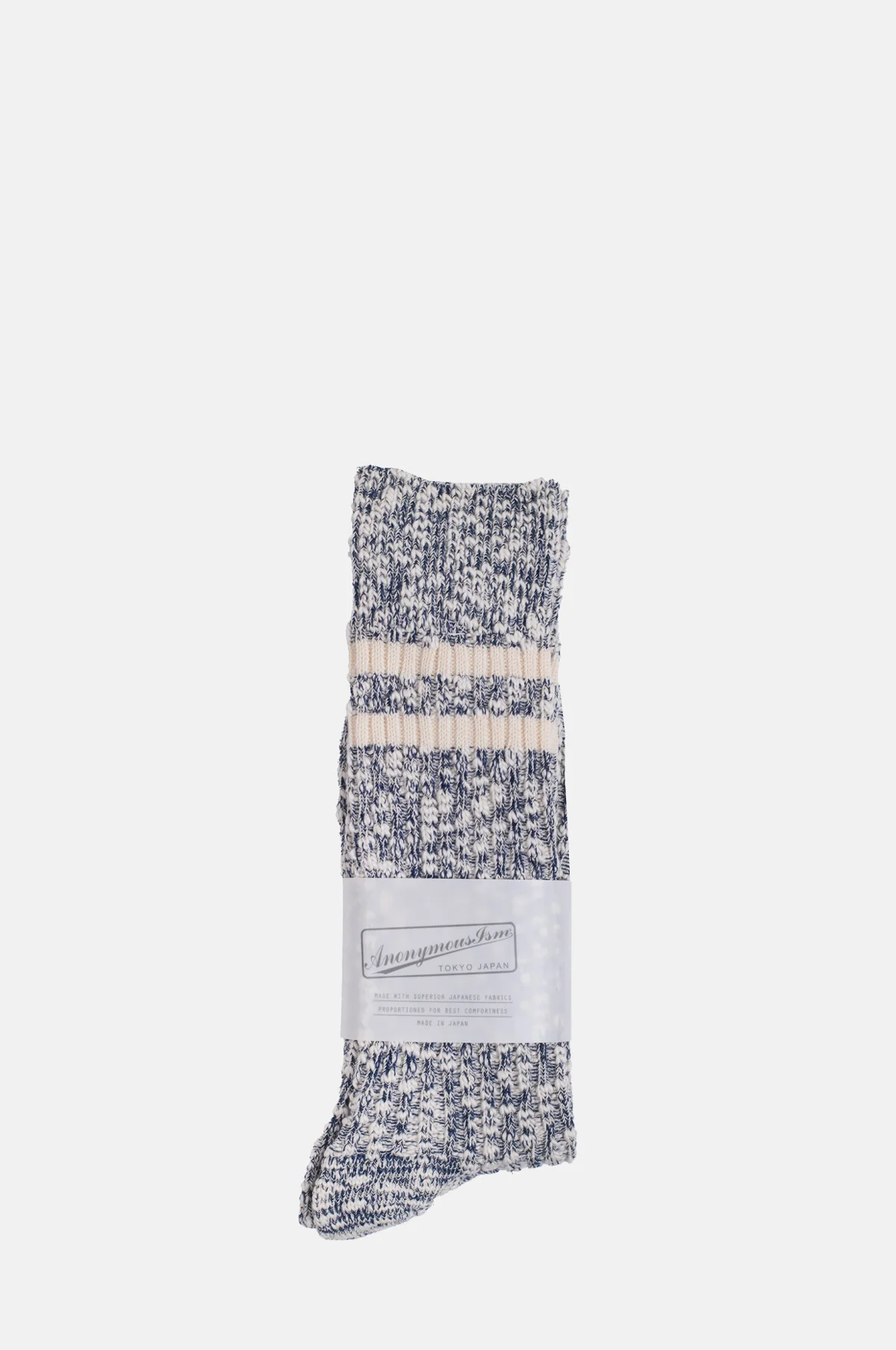 Light Slub Stripe Crew Navy - Image 2