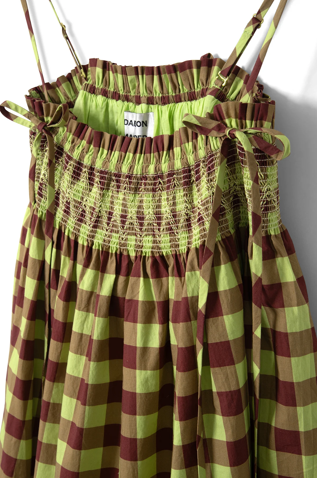 Lilo Mini Dress Choc Avo Gingham - Image 2