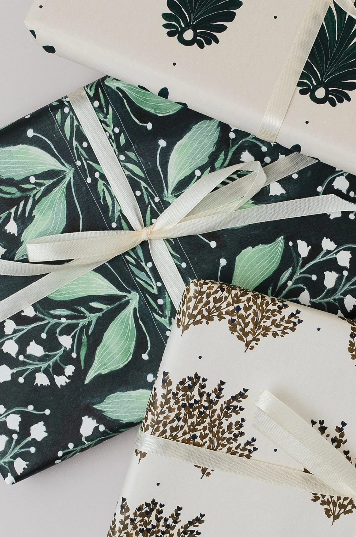 Lily of the Valley Botanical Wrapping Paper Set of 3 Sheets - Image 3
