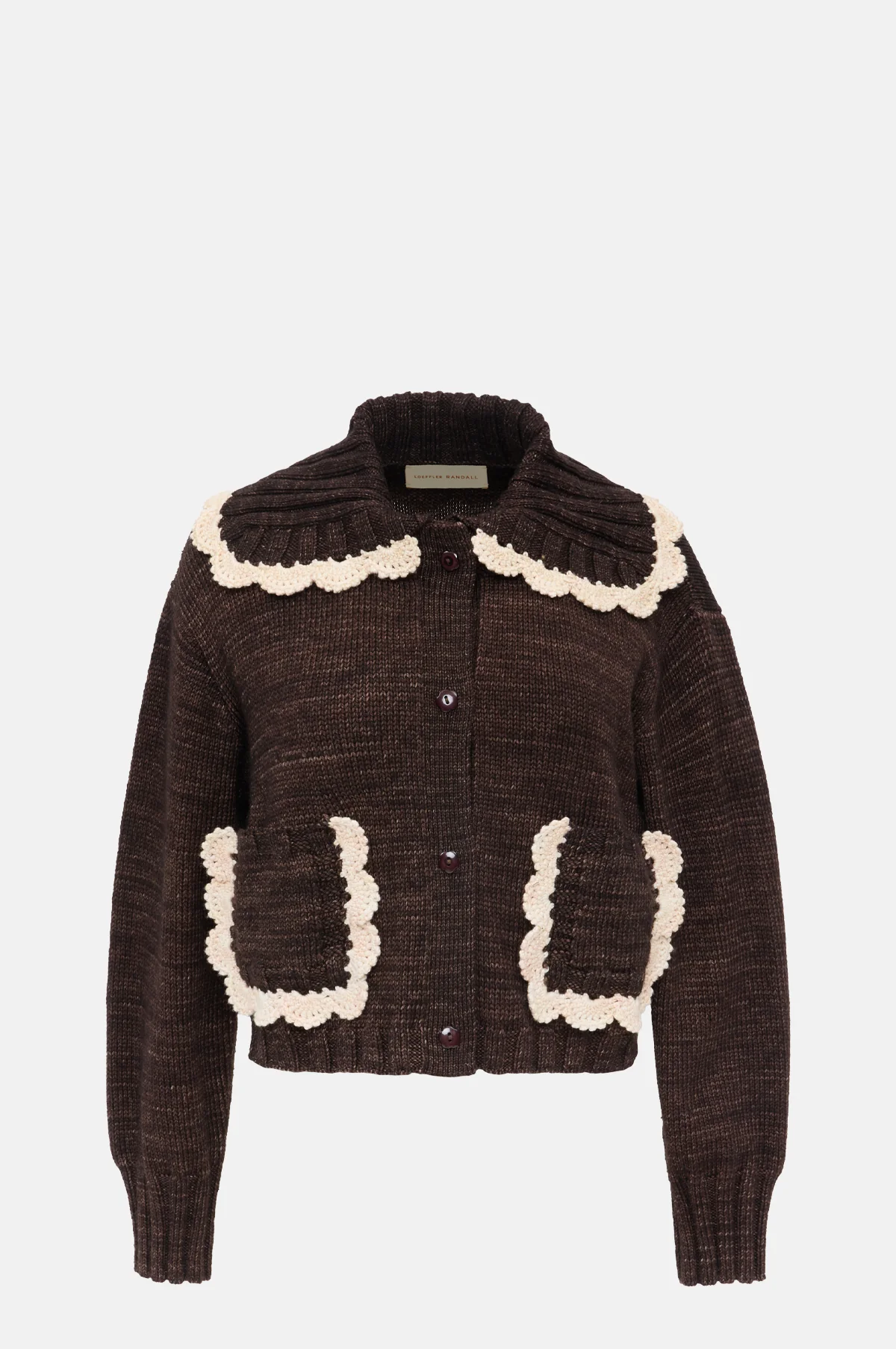 Lo Collar Cardigan Brown/Cream