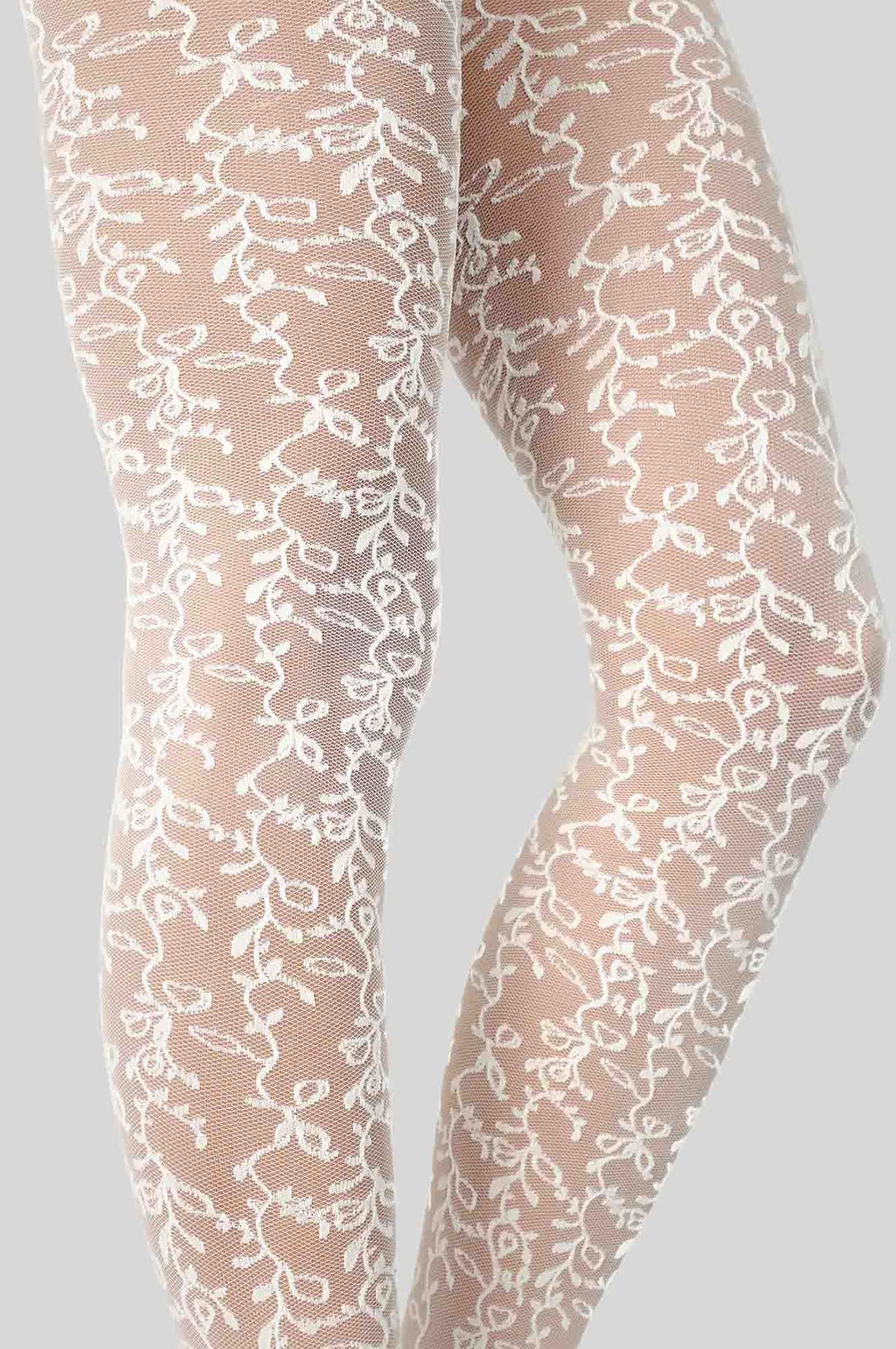Lo Lace Tights Ivory - Image 4