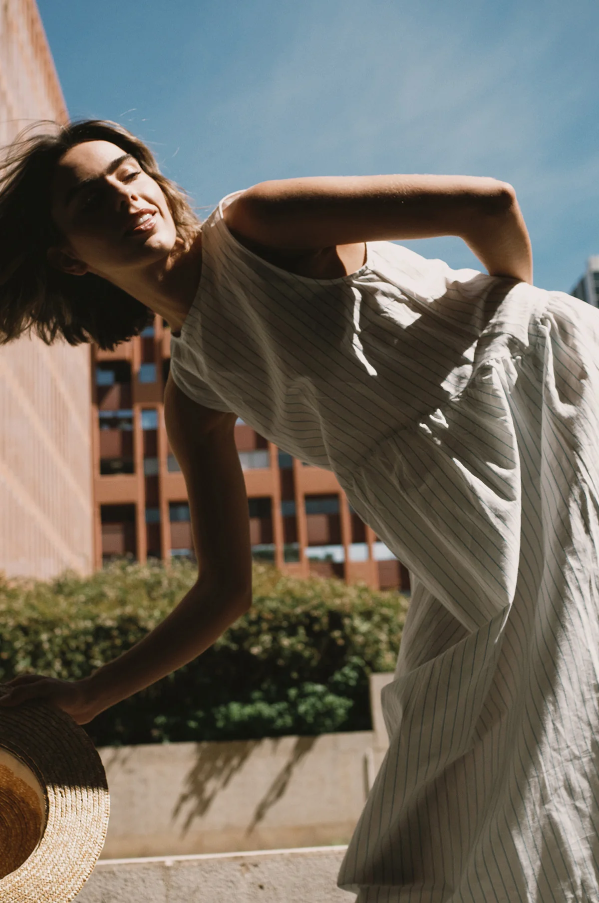 Low Back Striped Dress White - Image 5