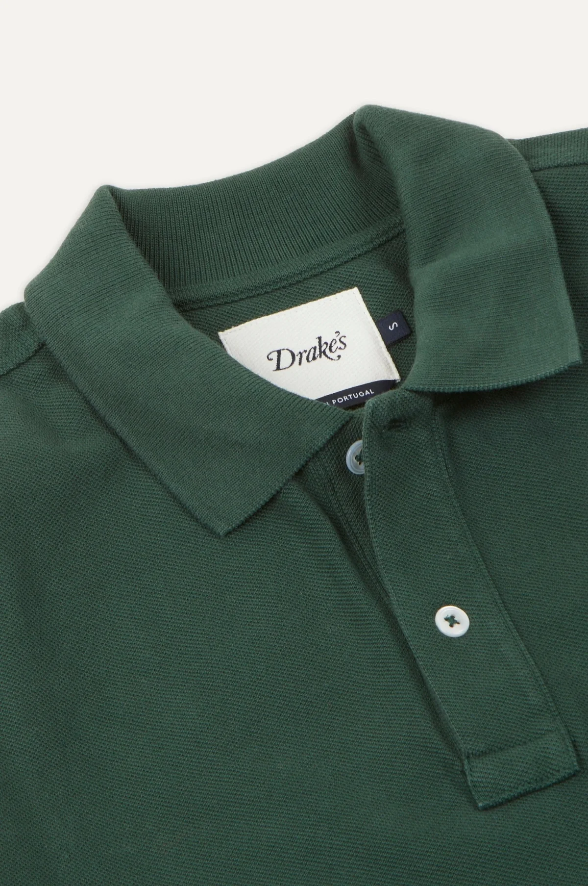 LS Pique Polo Shirt Forest Green - Image 3