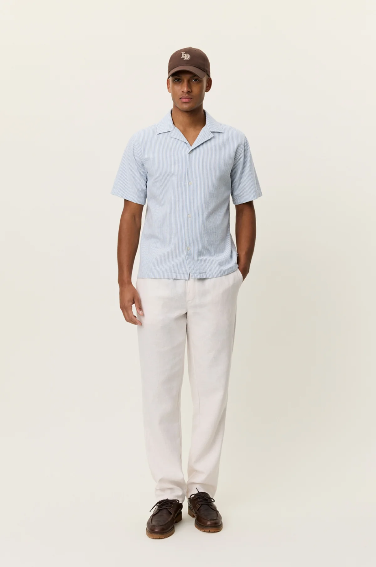 Lukas Stripe Cotton Linen SS Shirt Allure - Image 5