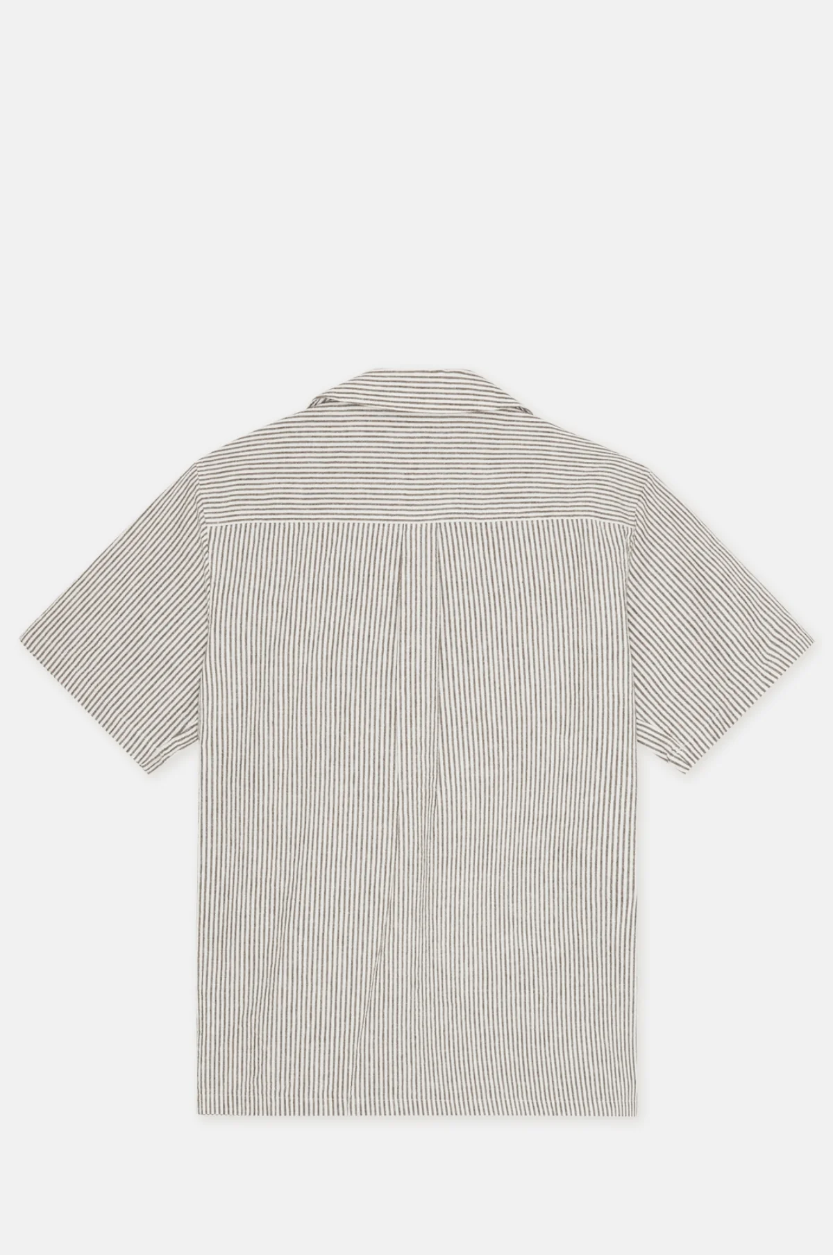 Lukas Stripe Cotton Linen SS Shirt Teak Brown - Image 6