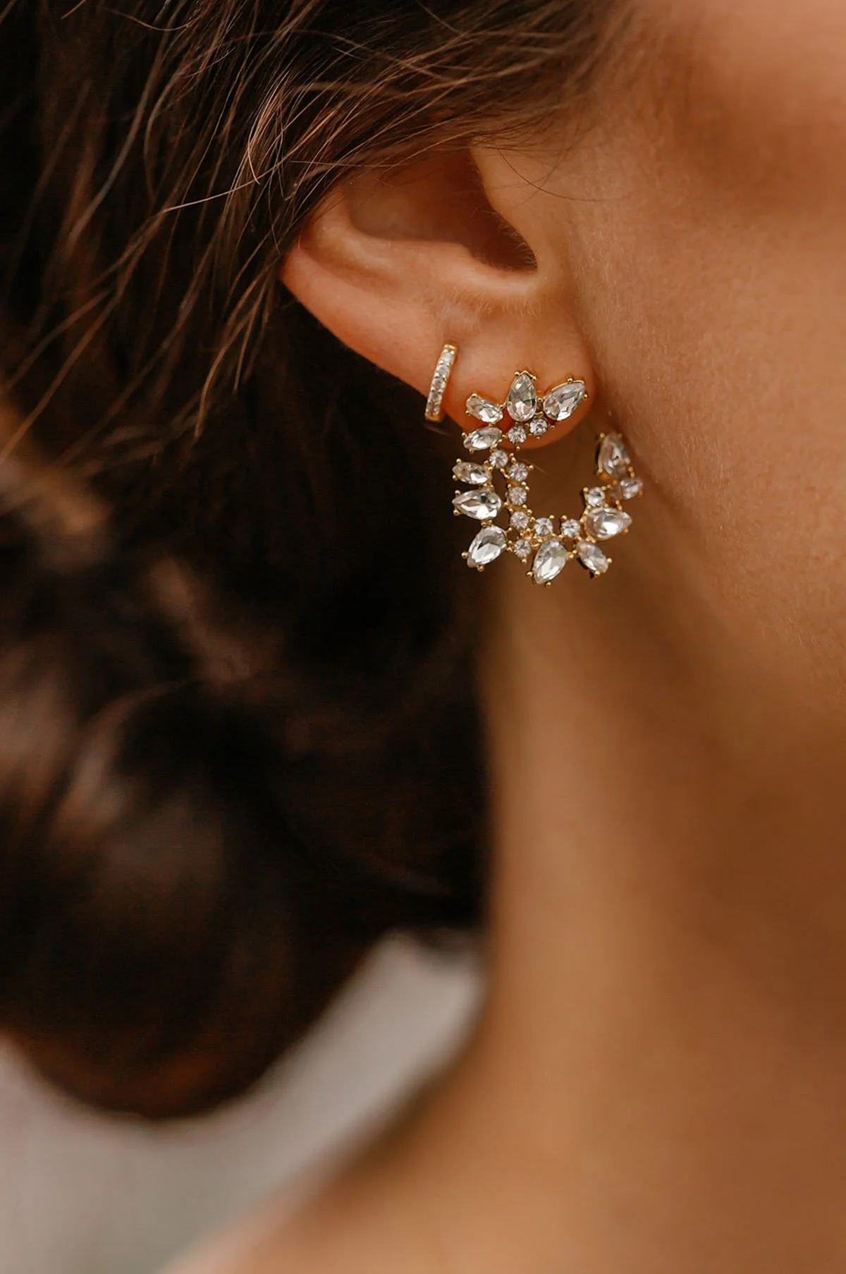Lupe Crescent Stud Earrings - Image 2