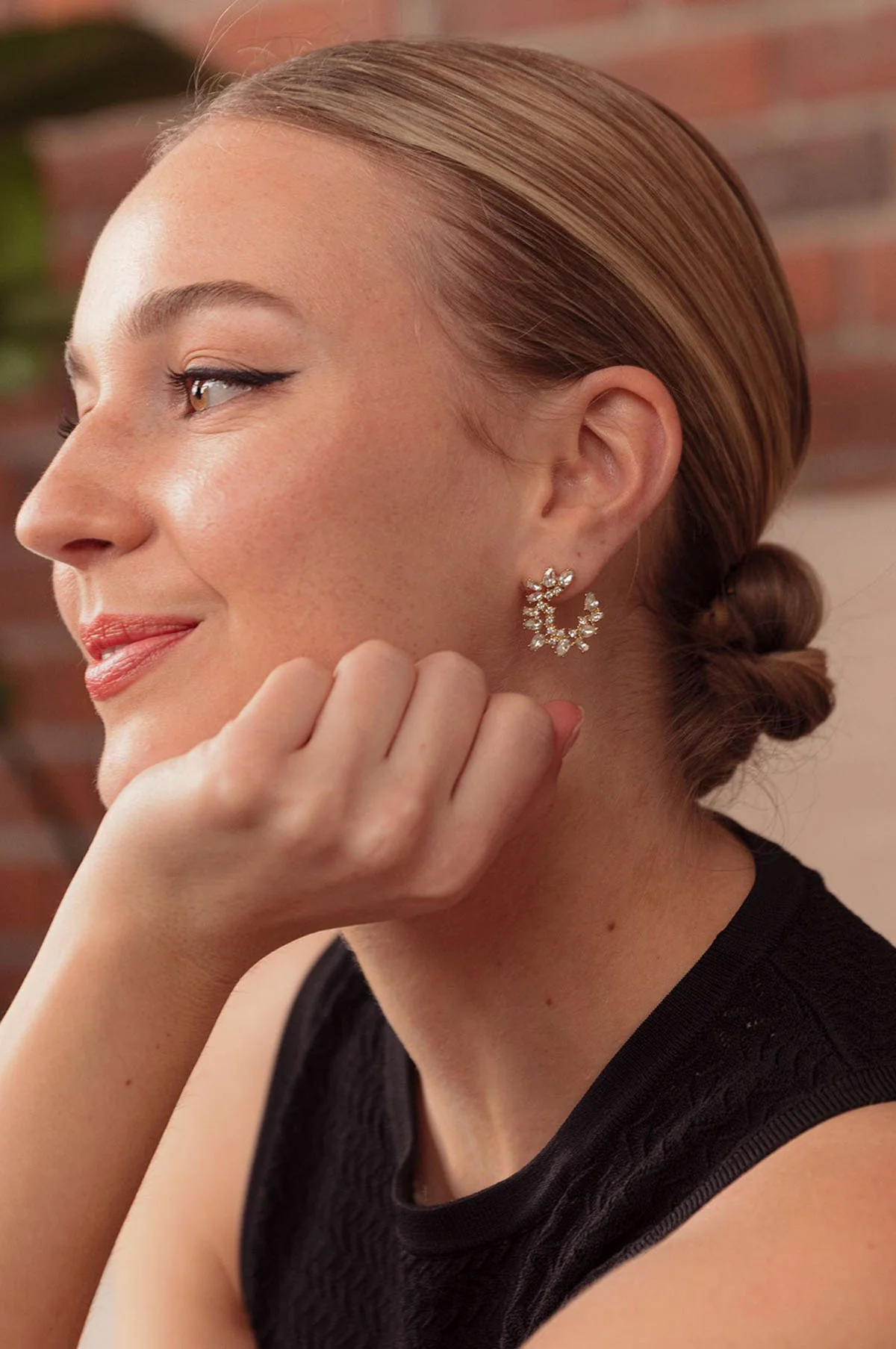 Lupe Crescent Stud Earrings - Image 3