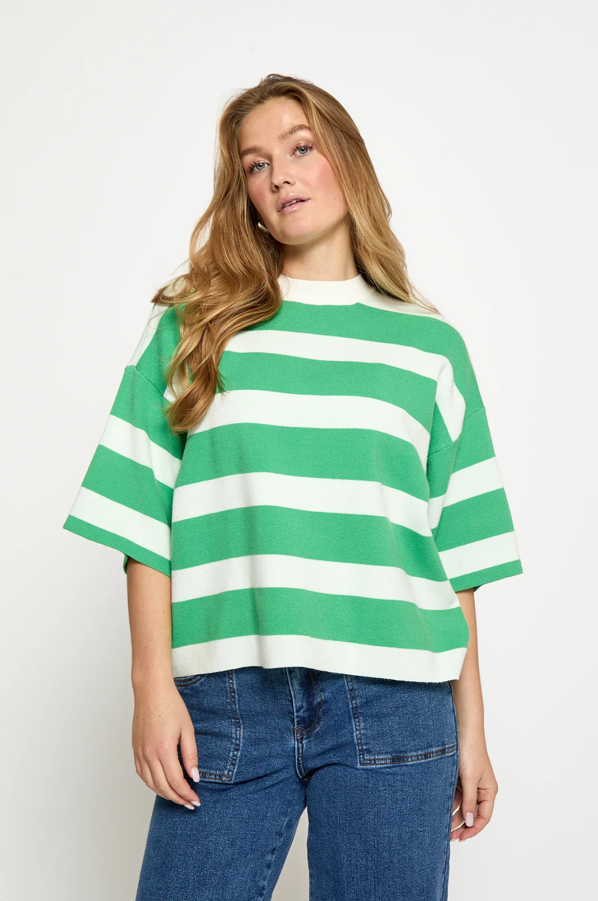 Lupi Knit T-Shirt Green Briar Stripe - Image 3