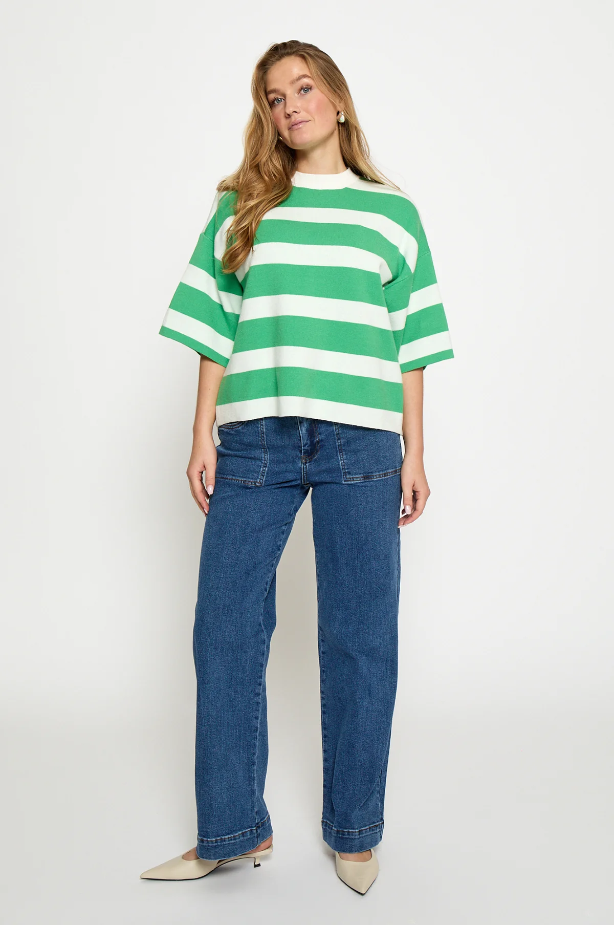 Lupi Knit T-Shirt Green Briar Stripe - Image 5