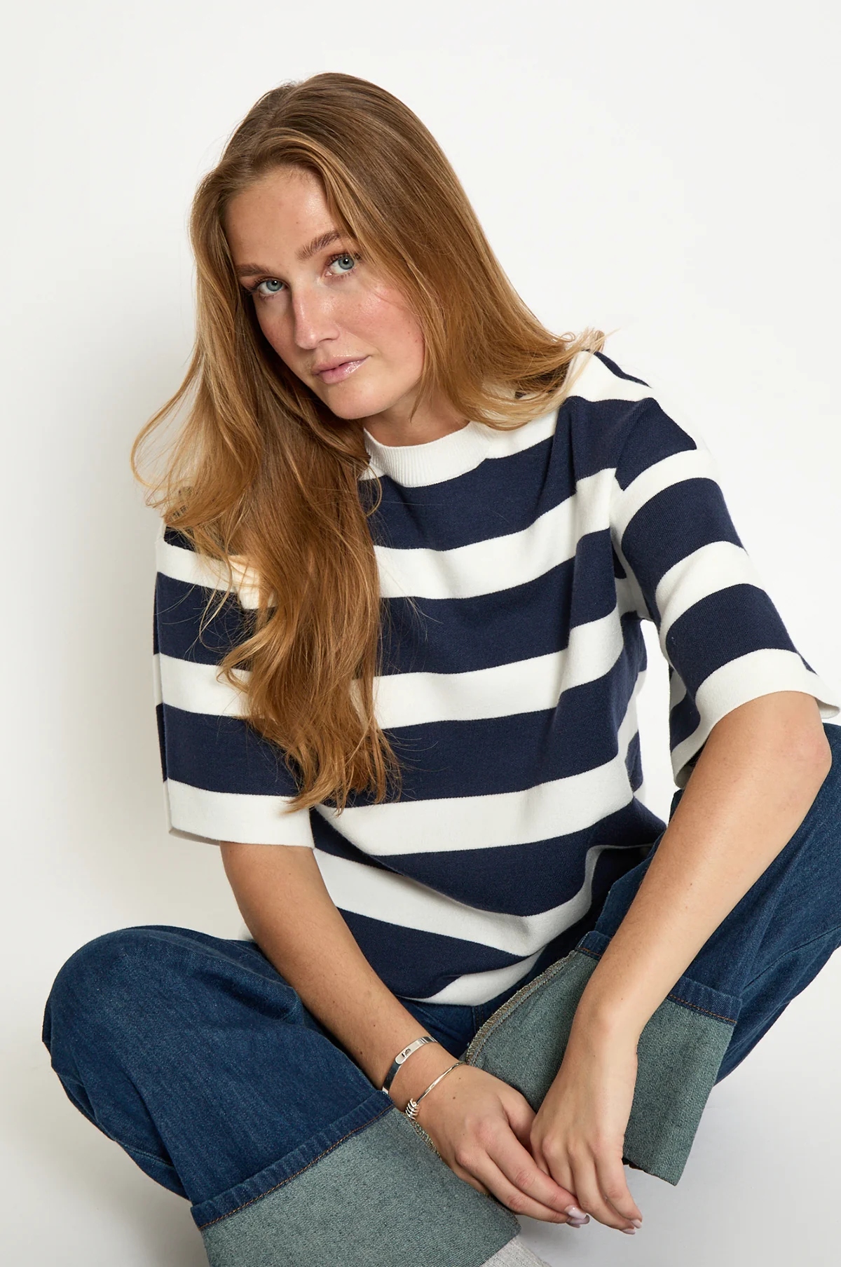 Lupi Knit T-Shirt Sky Captain Stripe - Image 4