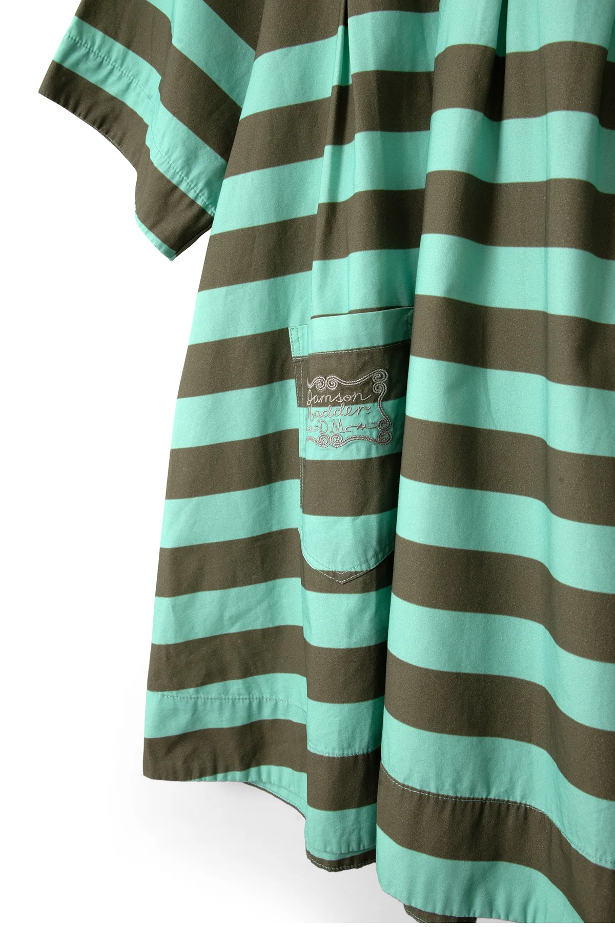 Maggie Mini Polo Dress Aqua Olive Stripe - Image 10