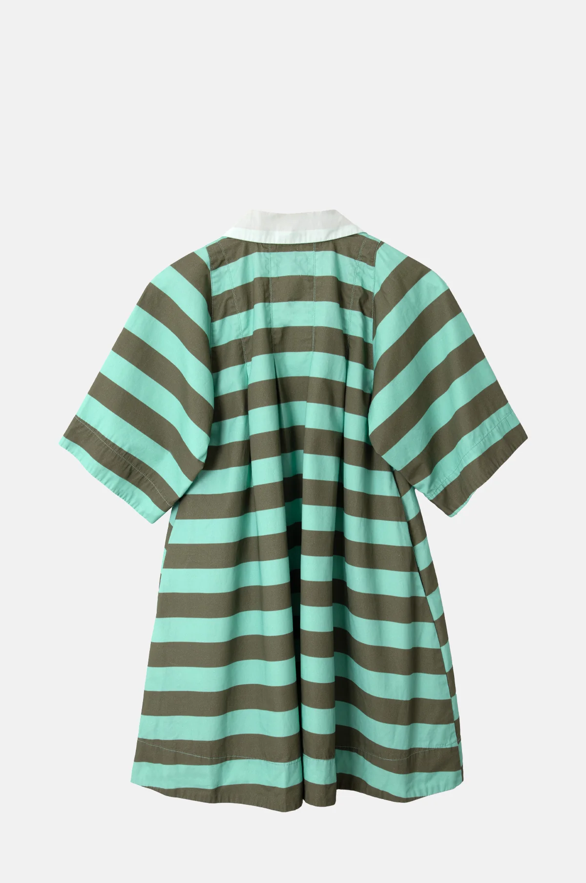 Maggie Mini Polo Dress Aqua Olive Stripe - Image 6
