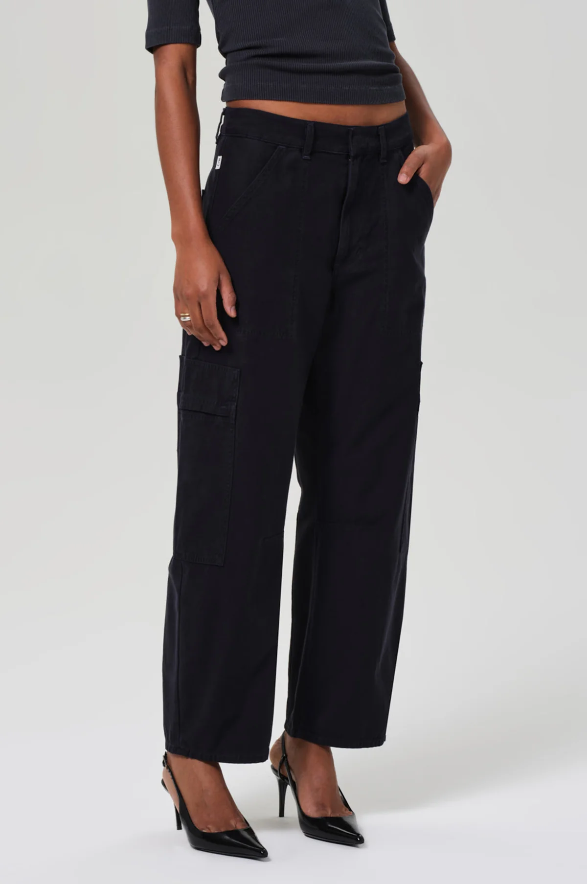 Marcelle Low Slung Cargo Sateen True Navy - Image 4