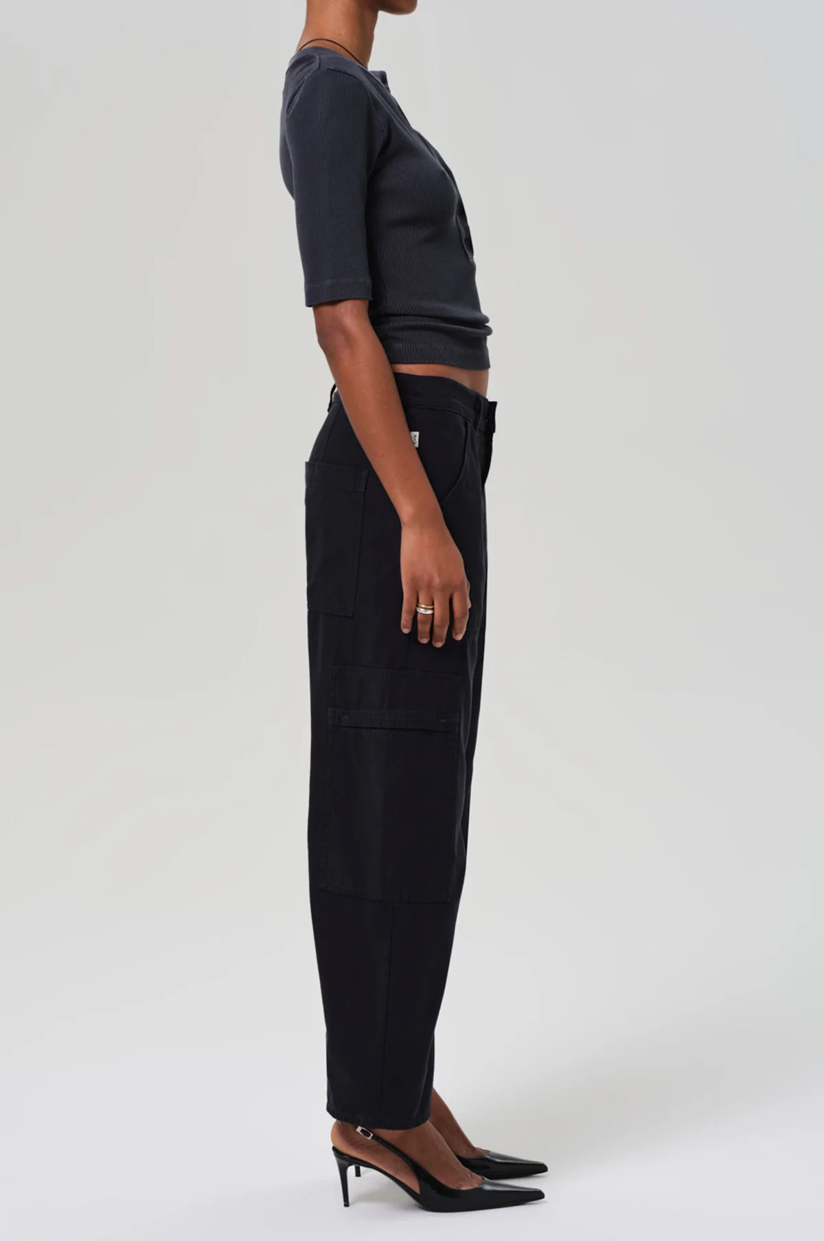 Marcelle Low Slung Cargo Sateen True Navy - Image 5