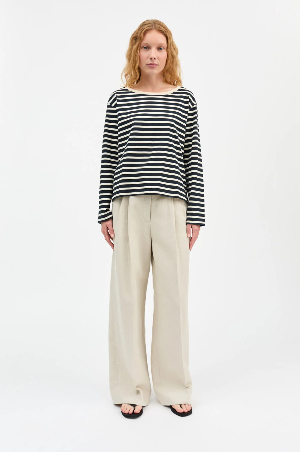 Marron Oversized Blouse Navy/Off White Stripe - Image 2