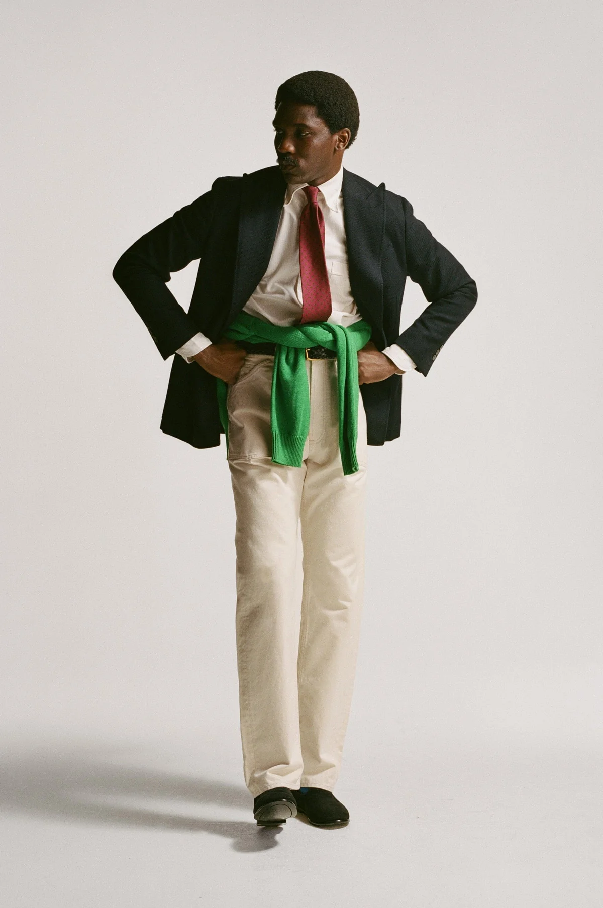 Military Satin Naval Pant Ecru - Image 2