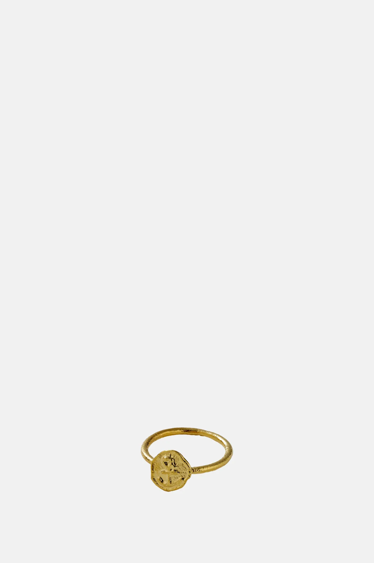 Mudlarked Anchor Token Stacker Ring Gold