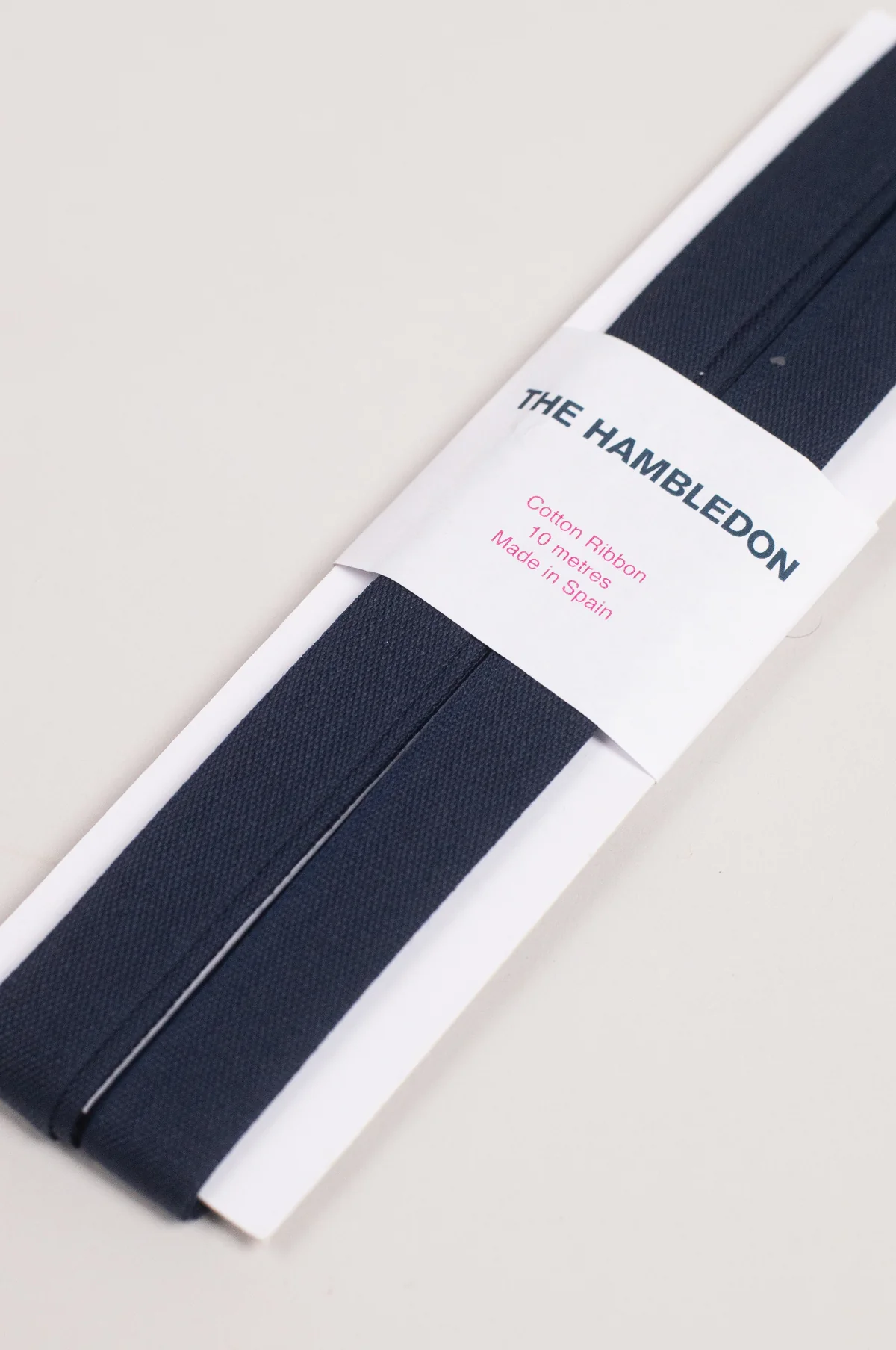 Navy Blue Cotton Ribbon 15mm x 10m - Image 2