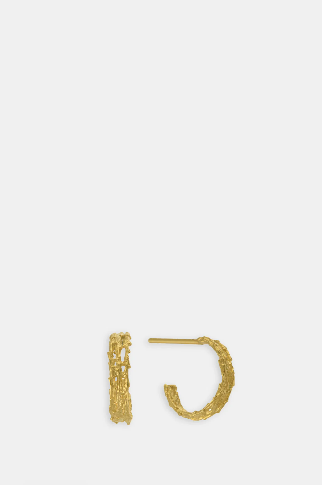 Nest Structure Mini Hoop Earrings Gold Plate