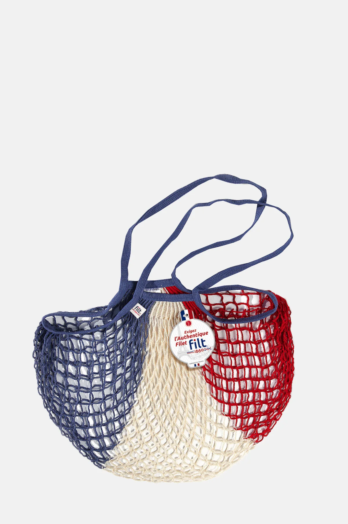 Net Shopping Bag w/Large Handle Bleu Blanc Rouge