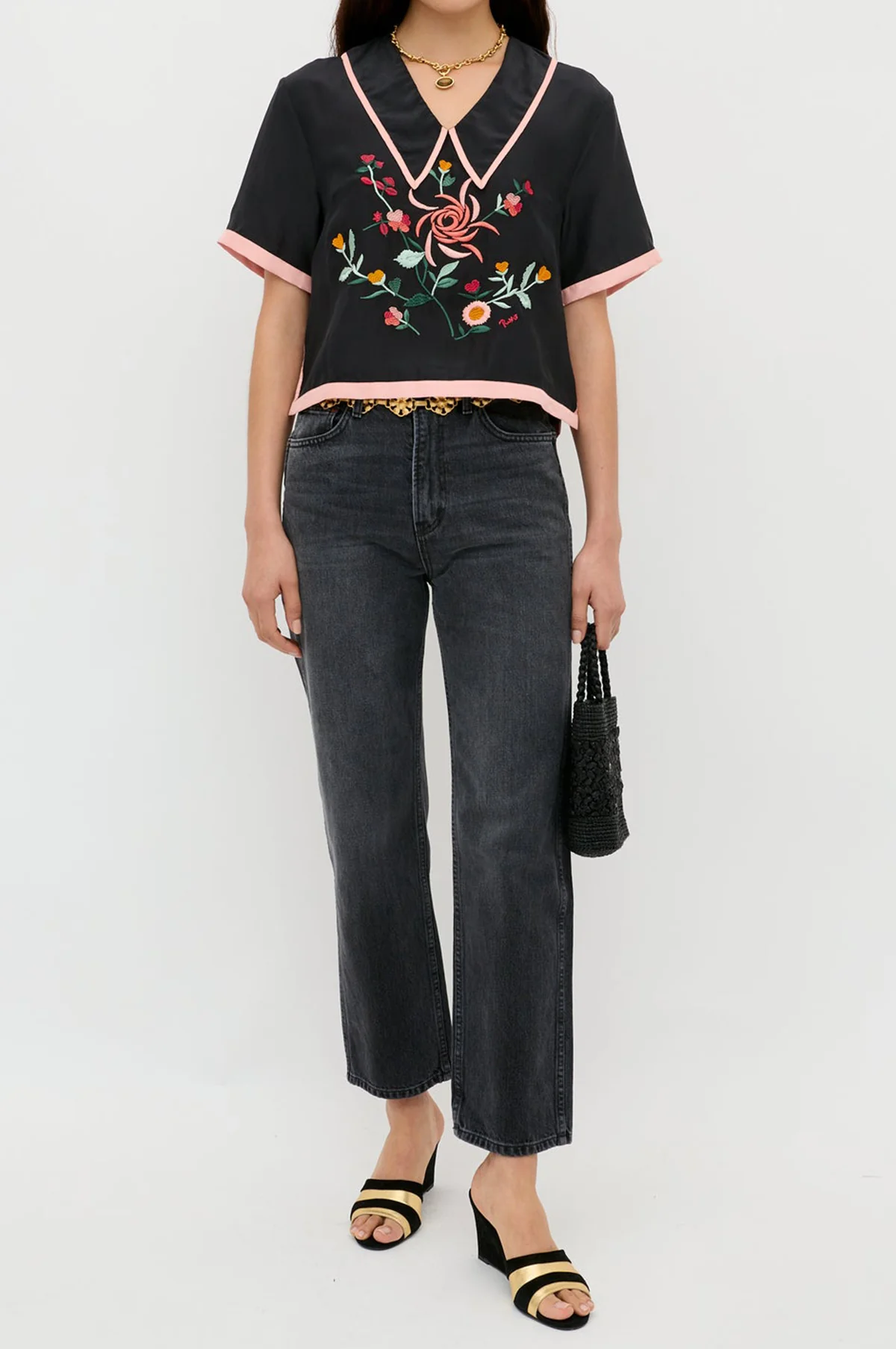 Nicolina Top Frida Embroidery Black - Image 3