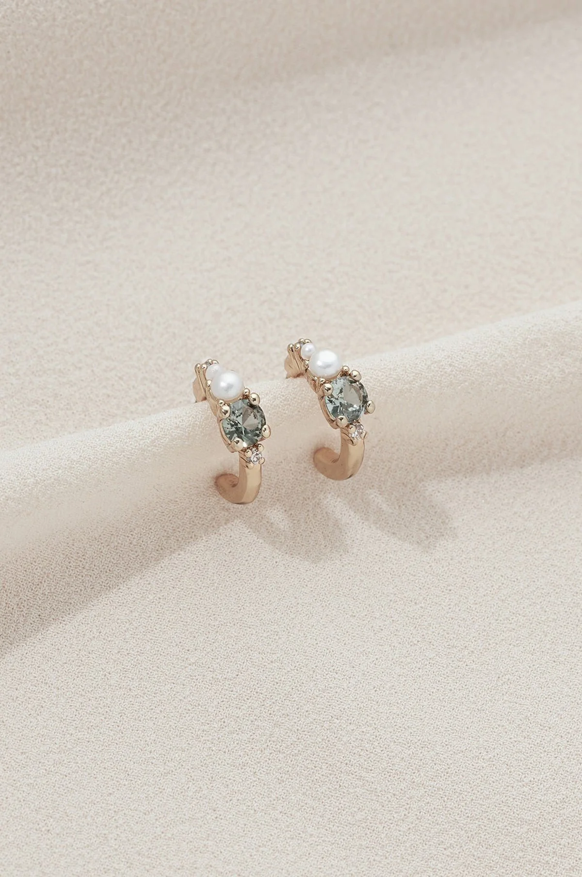 Oliver Gold/Green Hoop Earrings - Image 3